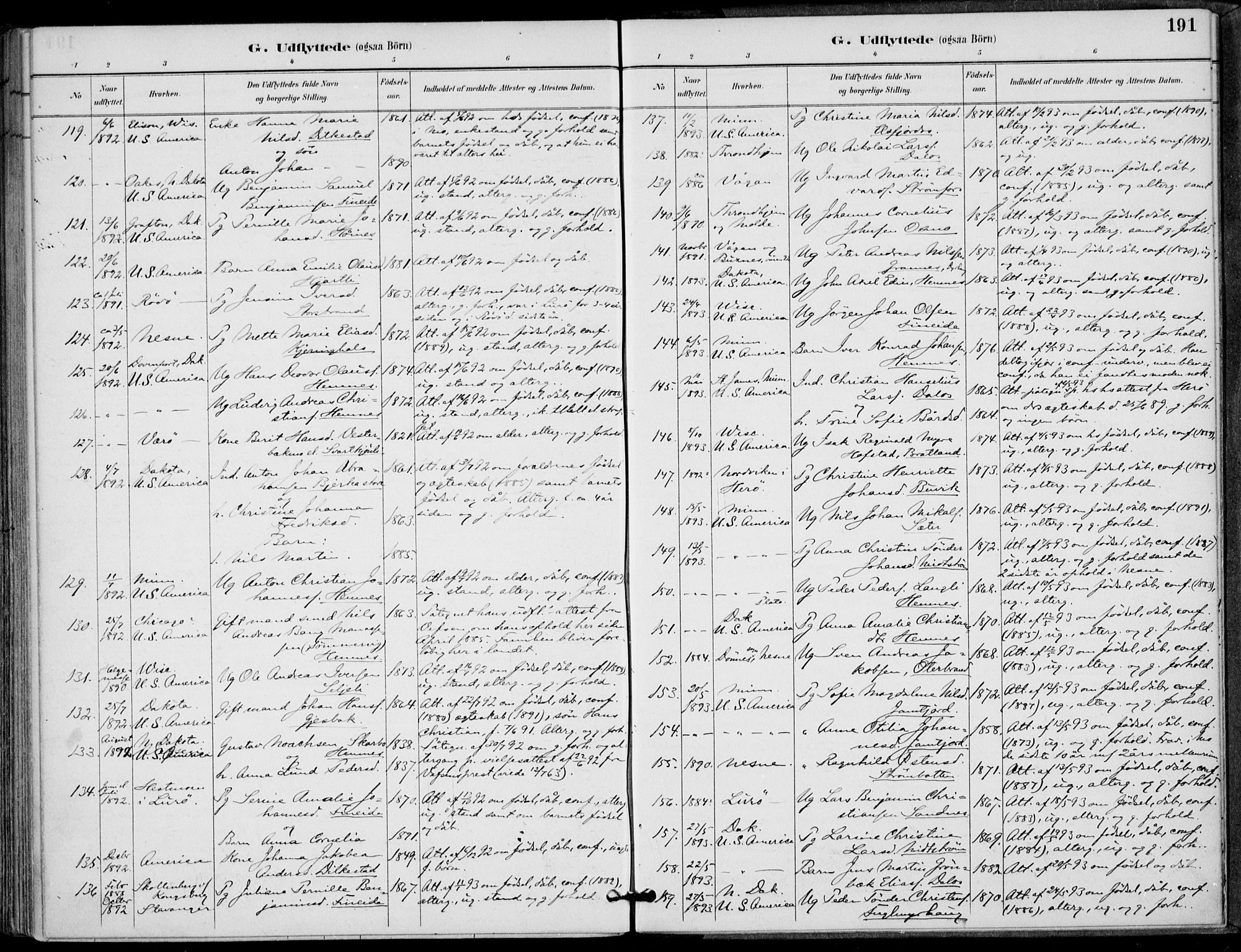 Ministerialprotokoller, klokkerbøker og fødselsregistre - Nordland, SAT/A-1459/825/L0362: Parish register (official) no. 825A16, 1886-1908, p. 191