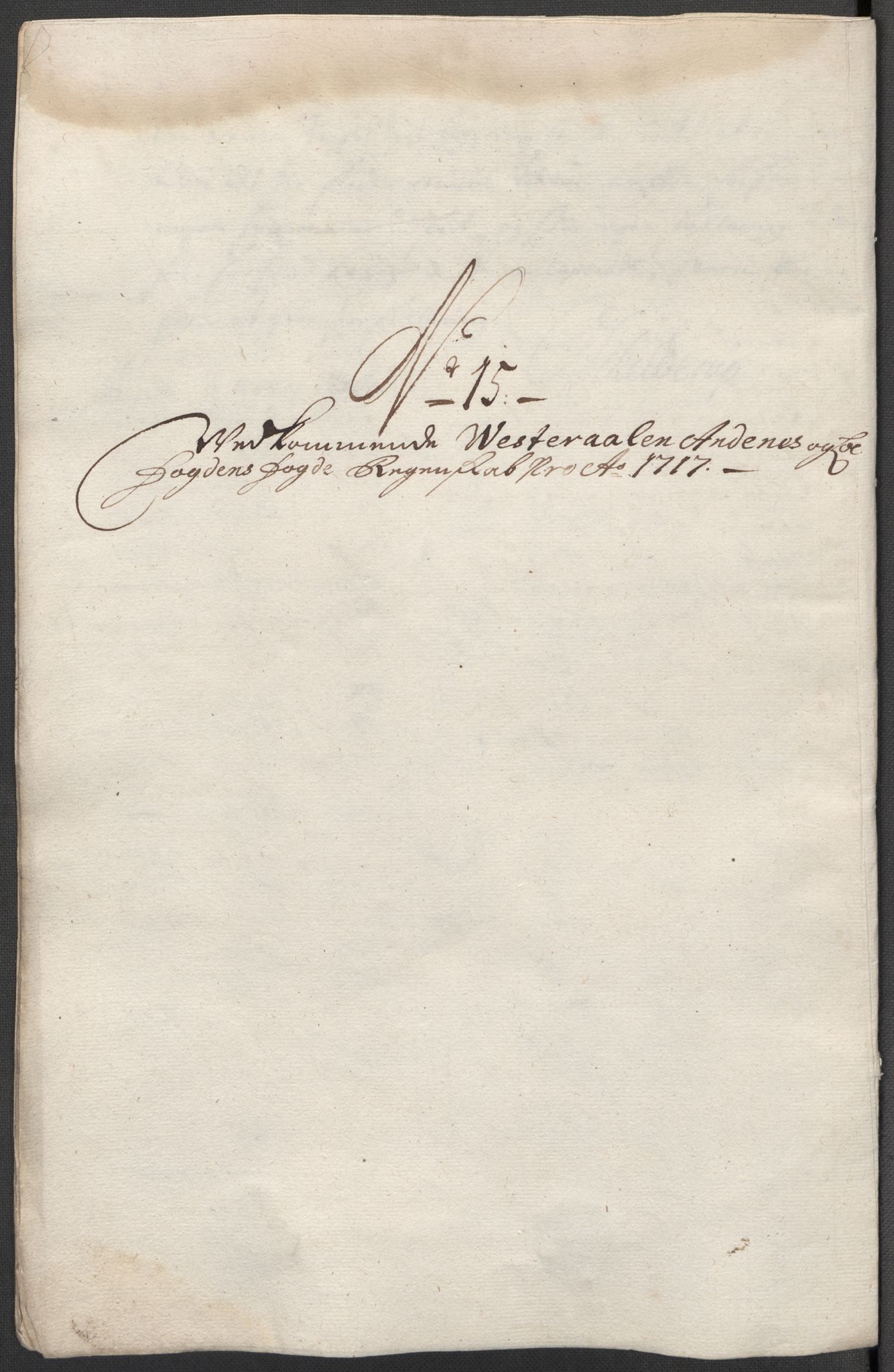 Rentekammeret inntil 1814, Reviderte regnskaper, Fogderegnskap, AV/RA-EA-4092/R67/L4683: Fogderegnskap Vesterålen, Andenes og Lofoten, 1717, p. 117