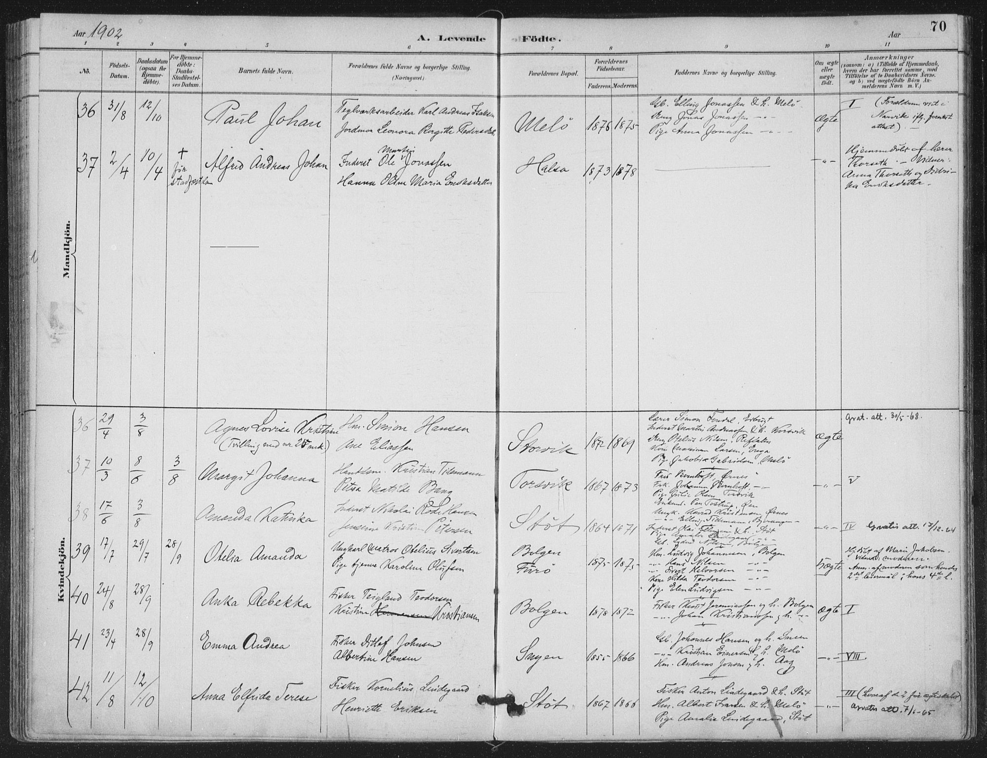 Ministerialprotokoller, klokkerbøker og fødselsregistre - Nordland, AV/SAT-A-1459/843/L0628: Parish register (official) no. 843A03, 1889-1907, p. 70