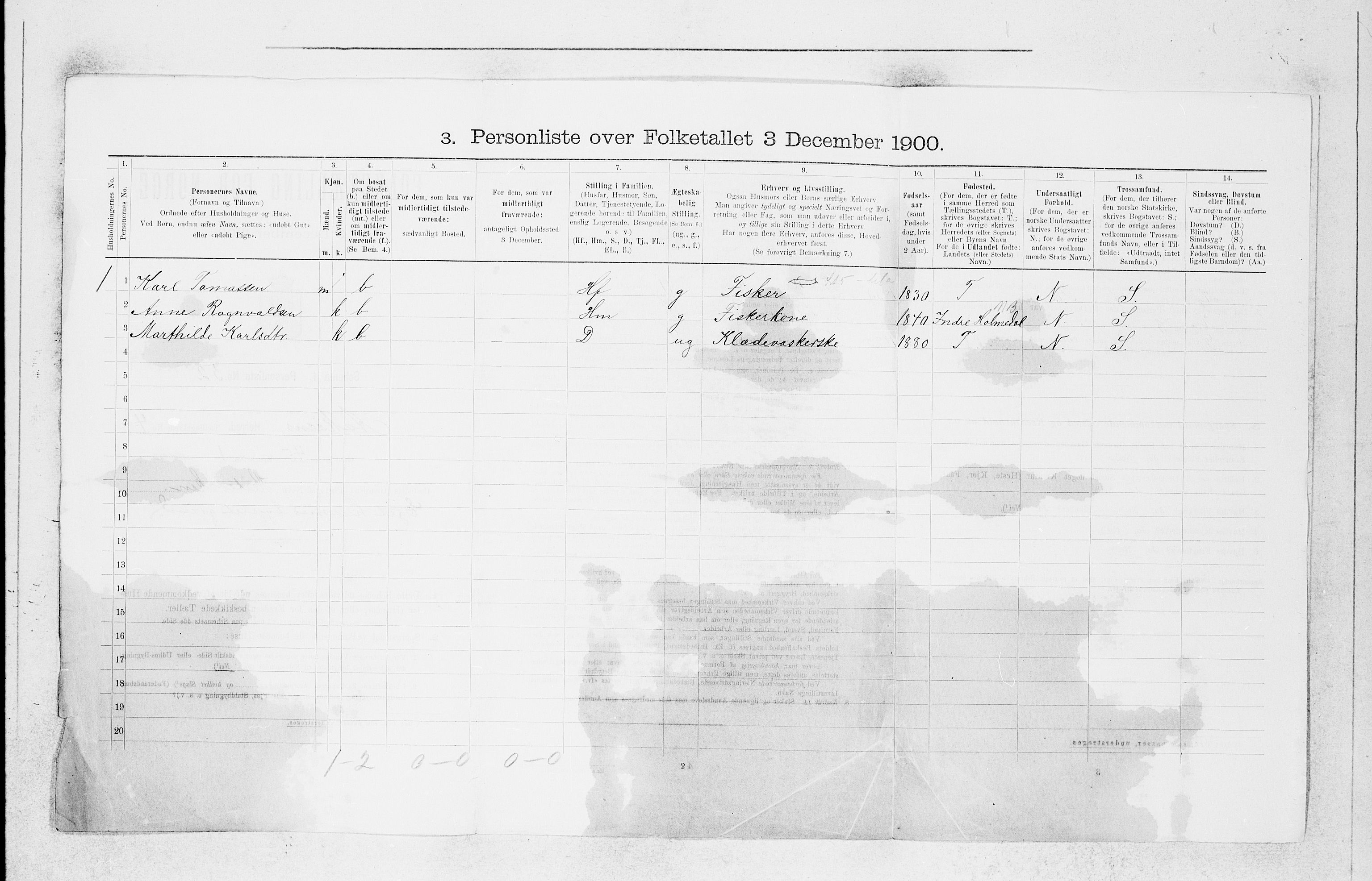 SAB, 1900 census for Askøy, 1900, p. 699