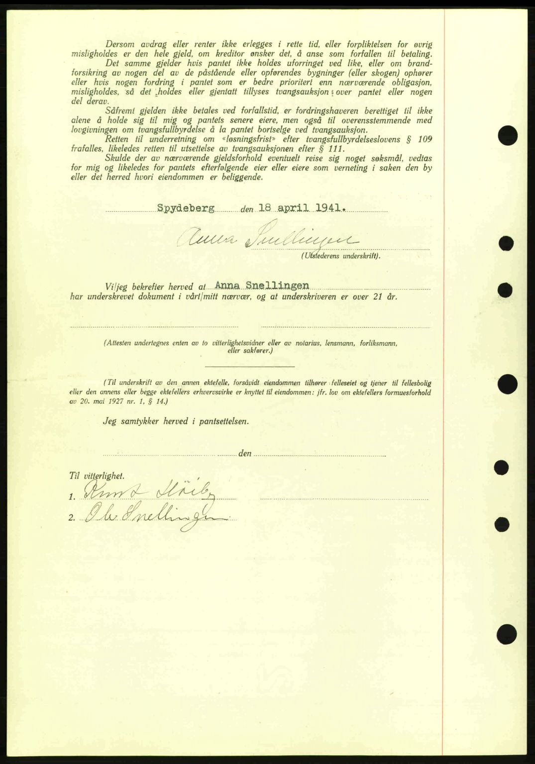Moss sorenskriveri, SAO/A-10168: Mortgage book no. B10, 1940-1941, Diary no: : 744/1941
