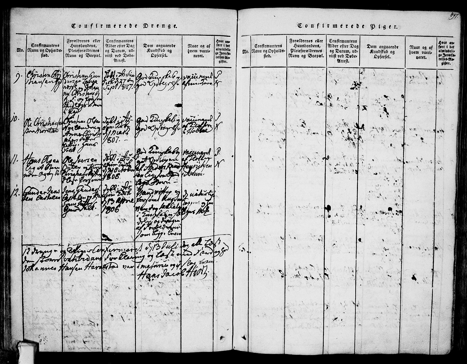 Askim prestekontor Kirkebøker, AV/SAO-A-10900/F/Fa/L0004: Parish register (official) no. 4, 1817-1846, p. 496-497