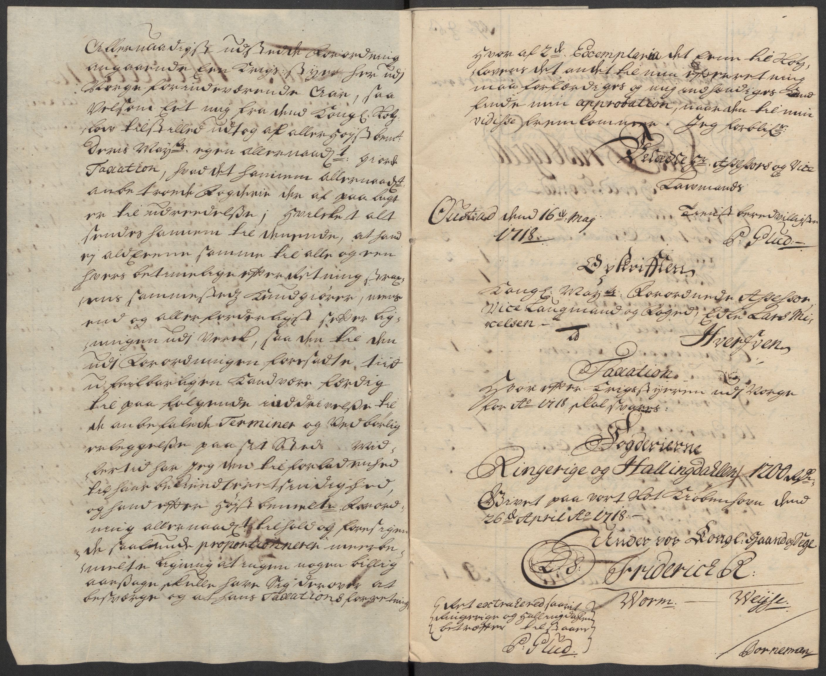 Rentekammeret inntil 1814, Reviderte regnskaper, Fogderegnskap, AV/RA-EA-4092/R23/L1476: Fogderegnskap Ringerike og Hallingdal, 1718, p. 77