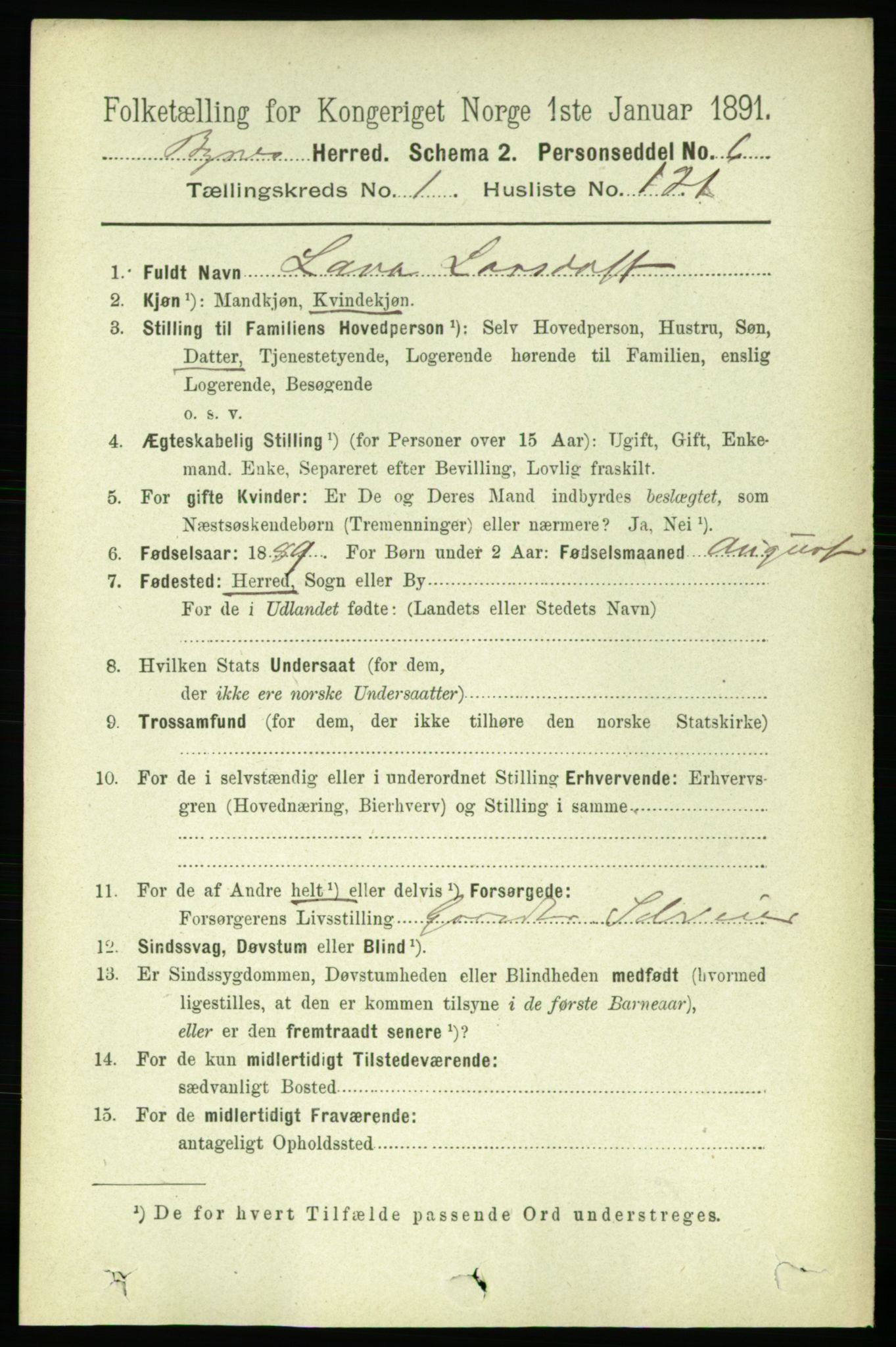 RA, 1891 census for 1655 Byneset, 1891, p. 792