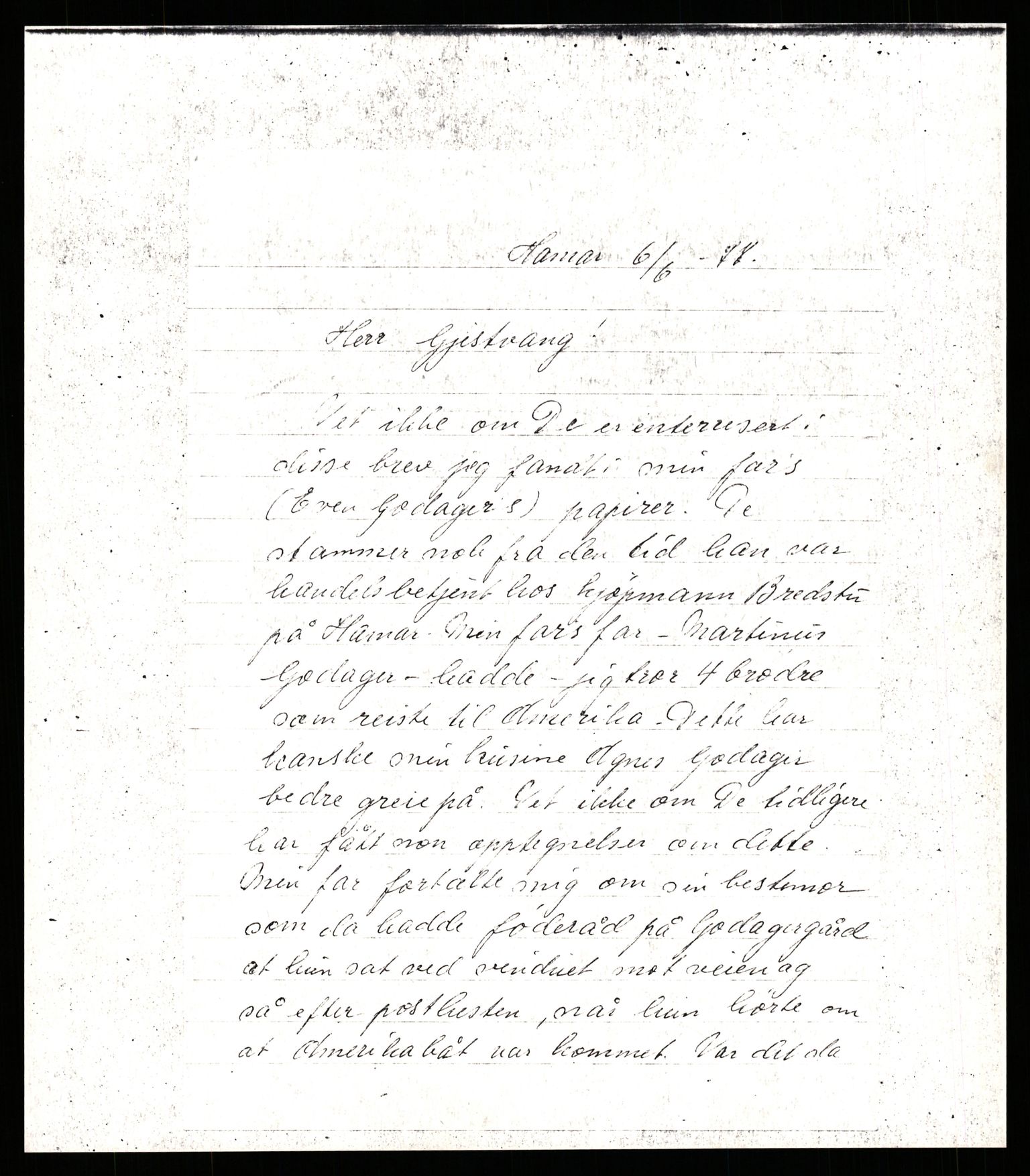 Samlinger til kildeutgivelse, Amerikabrevene, AV/RA-EA-4057/F/L0009: Innlån fra Hedmark: Statsarkivet i Hamar - Wærenskjold, 1838-1914, p. 682