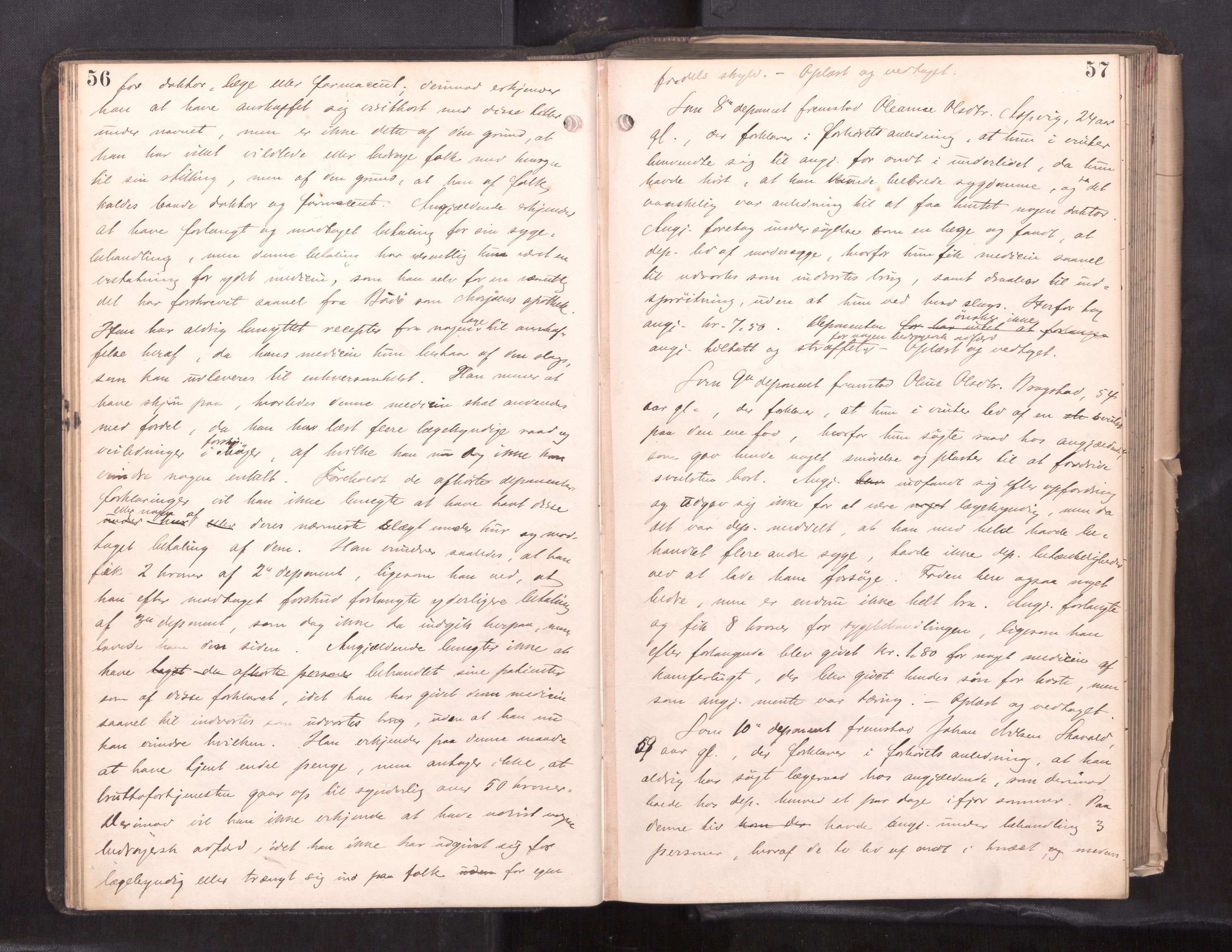 Søndre Helgeland sorenskriveri, AV/SAT-A-4575/1/1/1B/1Ba/L0018: ekstrarettsprotokoll, 1889-1893, p. 56-57