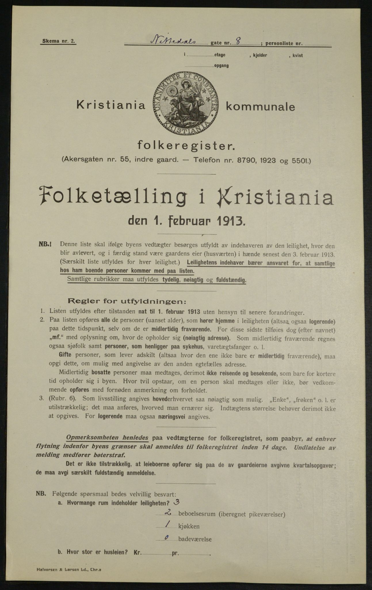 OBA, Municipal Census 1913 for Kristiania, 1913, p. 71259