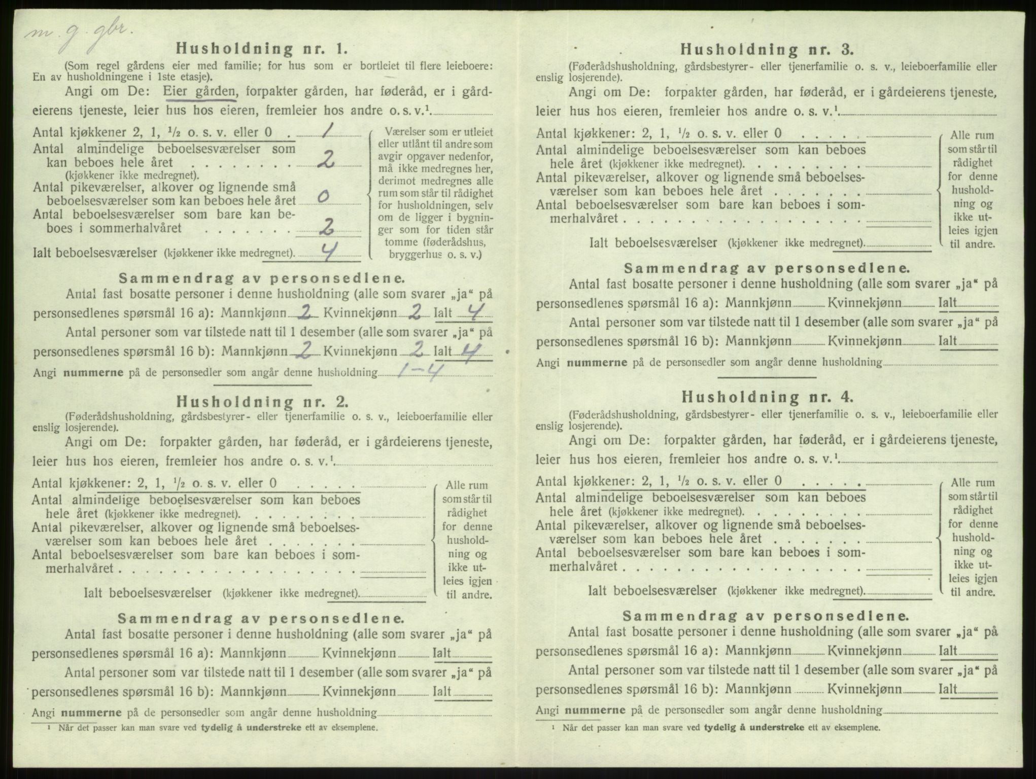 SAB, 1920 census for Gulen, 1920, p. 693