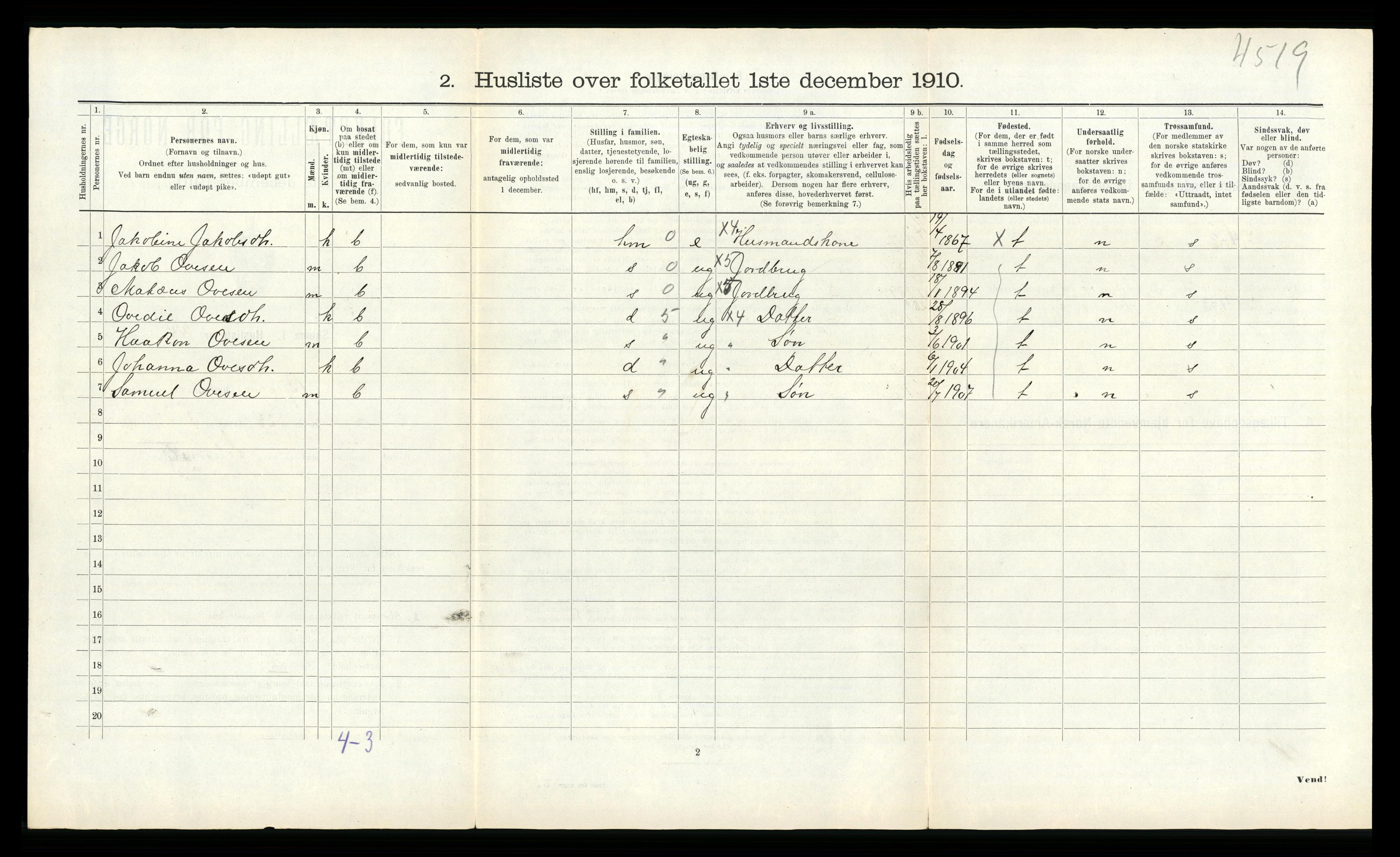 RA, 1910 census for Bjugn, 1910, p. 302