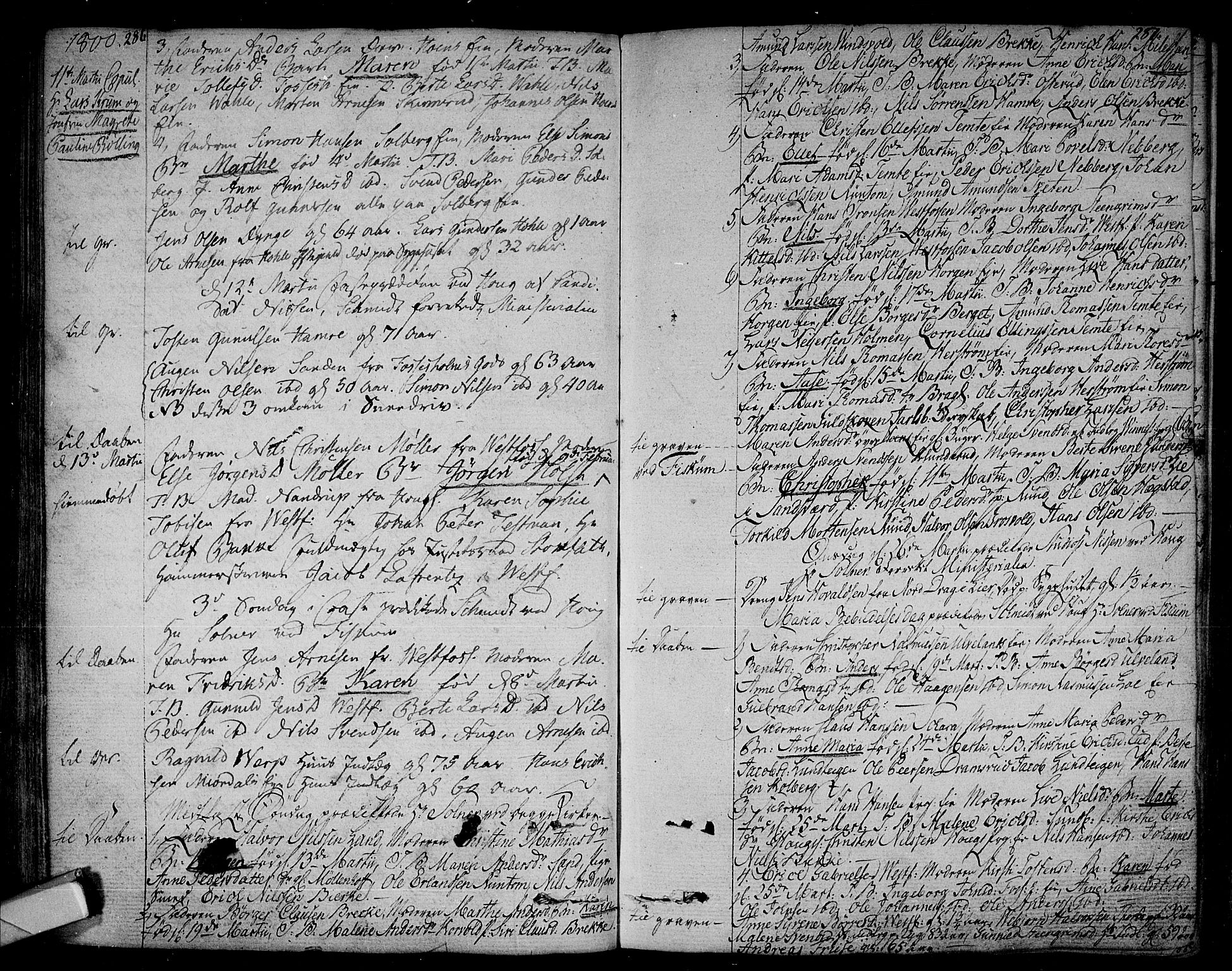 Eiker kirkebøker, AV/SAKO-A-4/F/Fa/L0009: Parish register (official) no. I 9, 1789-1806, p. 286-287