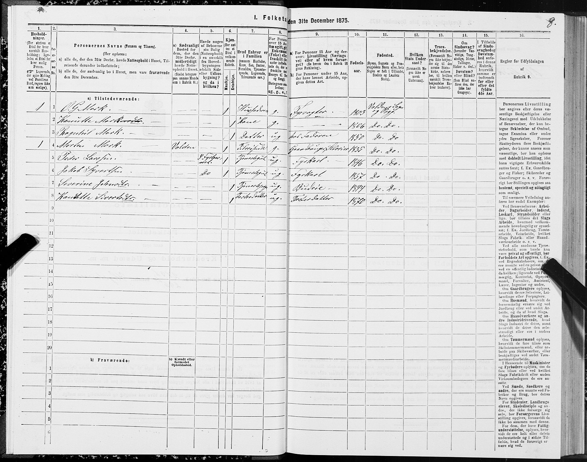 SAT, 1875 census for 1531P Borgund, 1875, p. 5008