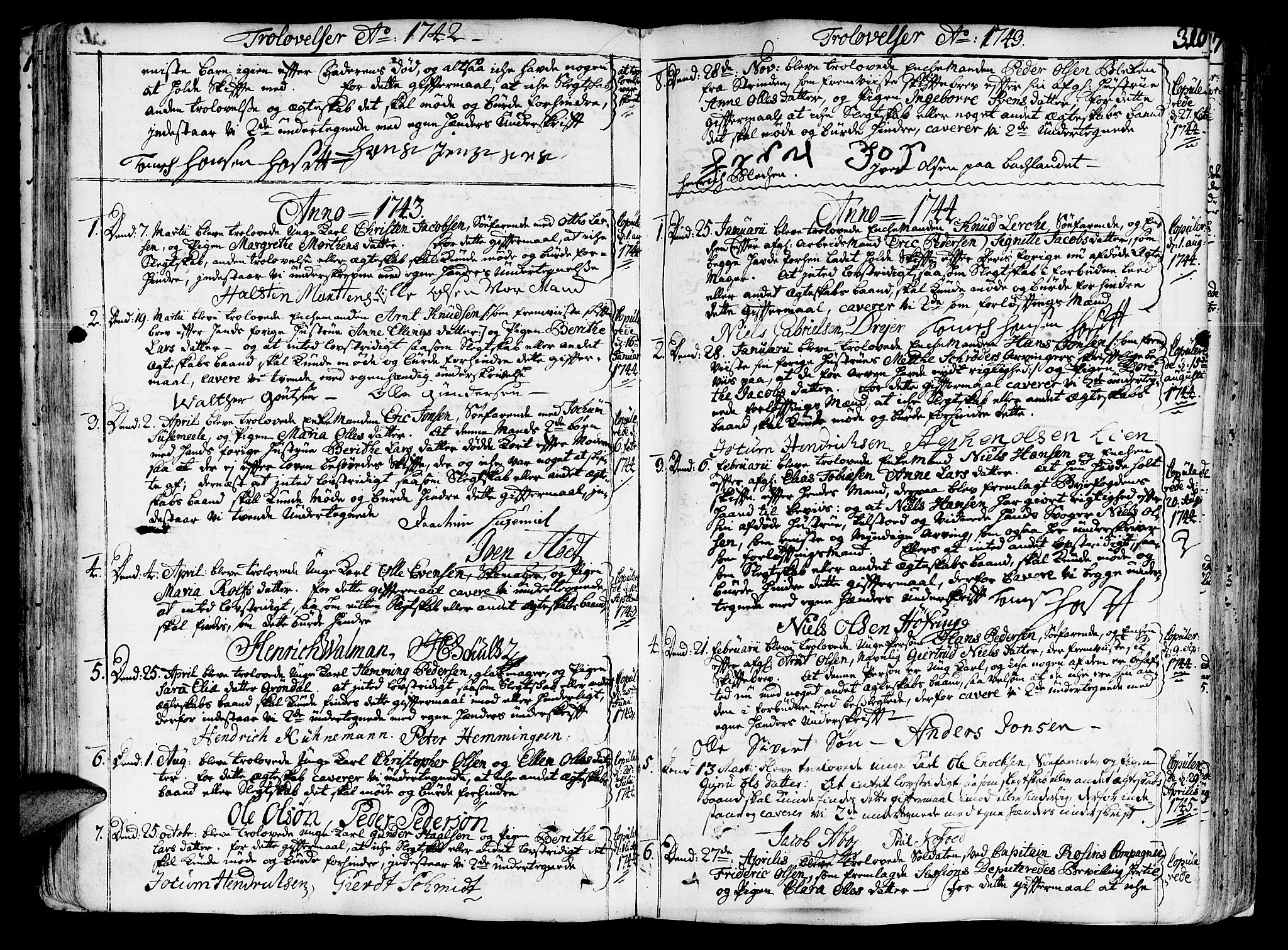 Ministerialprotokoller, klokkerbøker og fødselsregistre - Sør-Trøndelag, SAT/A-1456/602/L0103: Parish register (official) no. 602A01, 1732-1774, p. 316
