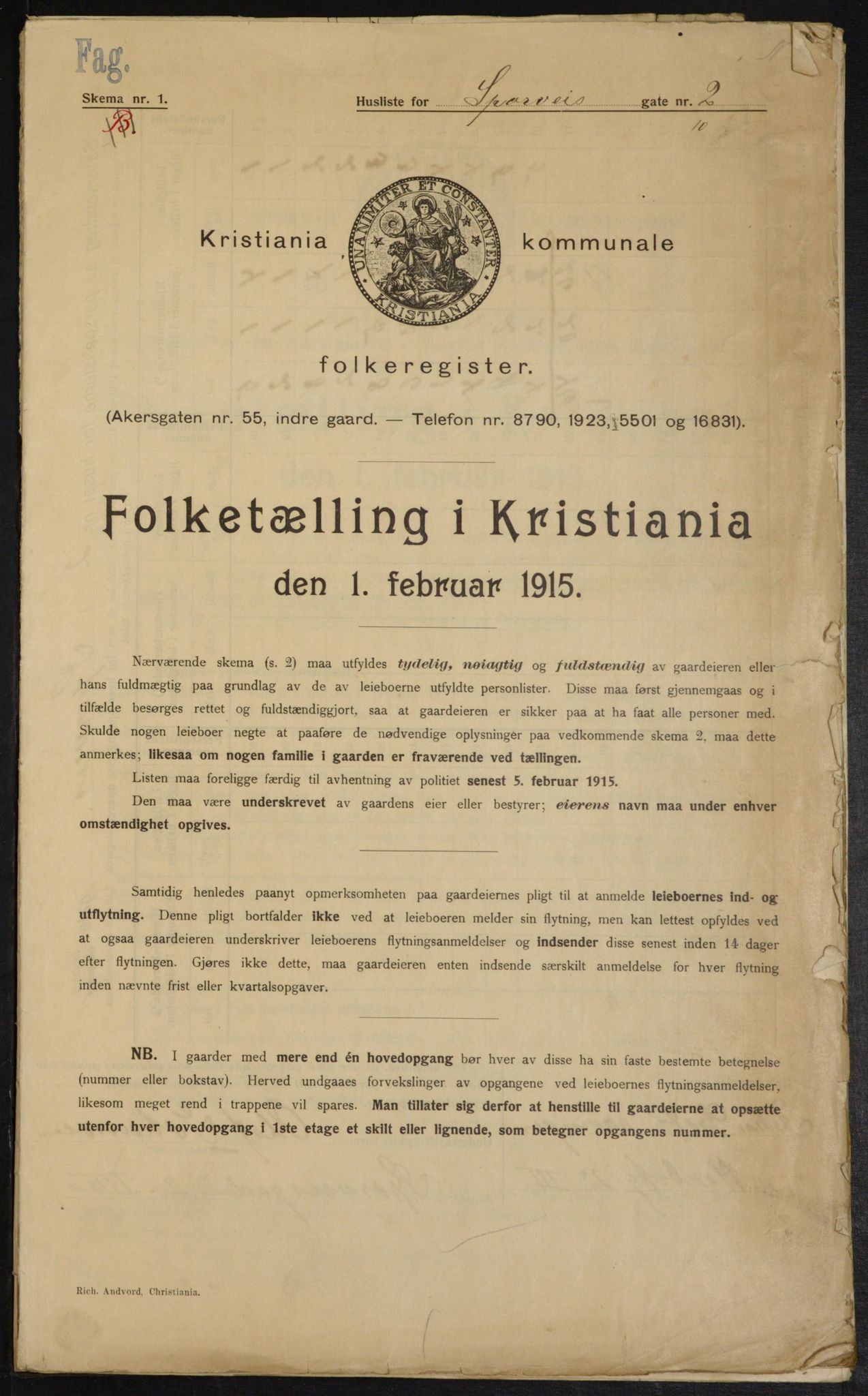 OBA, Municipal Census 1915 for Kristiania, 1915, p. 100324