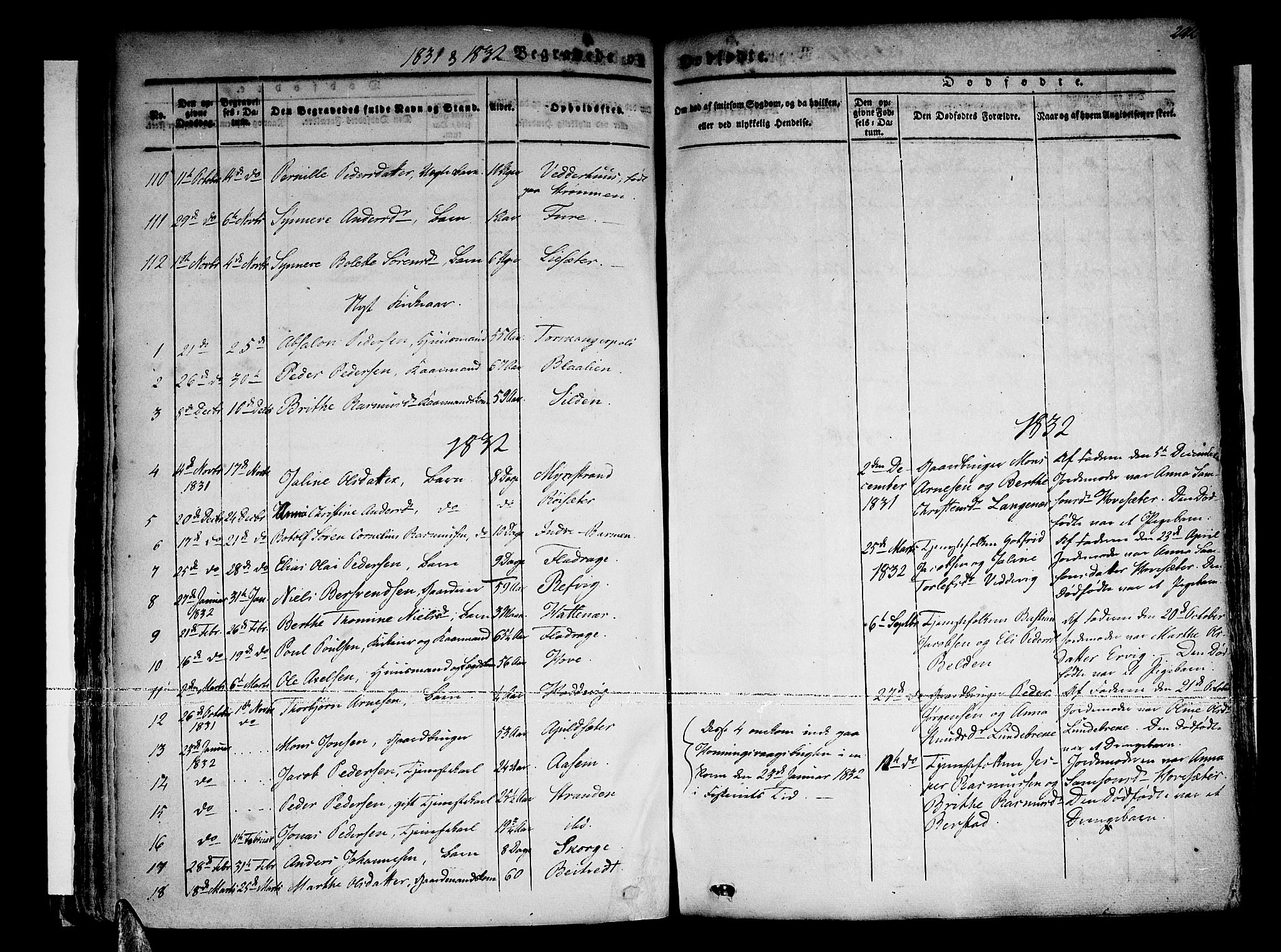 Selje sokneprestembete, SAB/A-99938/H/Ha/Haa/Haaa: Parish register (official) no. A 9, 1829-1844, p. 222