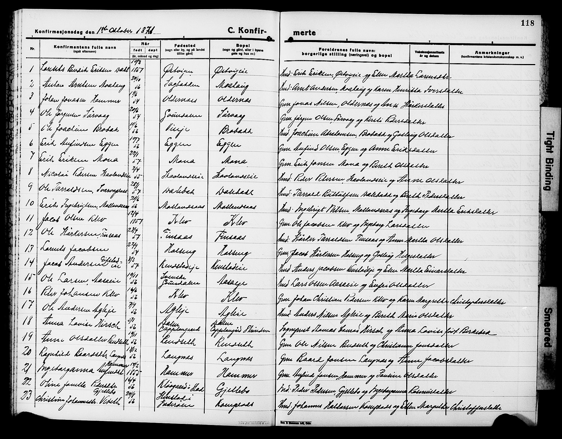 Ministerialprotokoller, klokkerbøker og fødselsregistre - Nord-Trøndelag, AV/SAT-A-1458/749/L0485: Parish register (official) no. 749D01, 1857-1872, p. 118