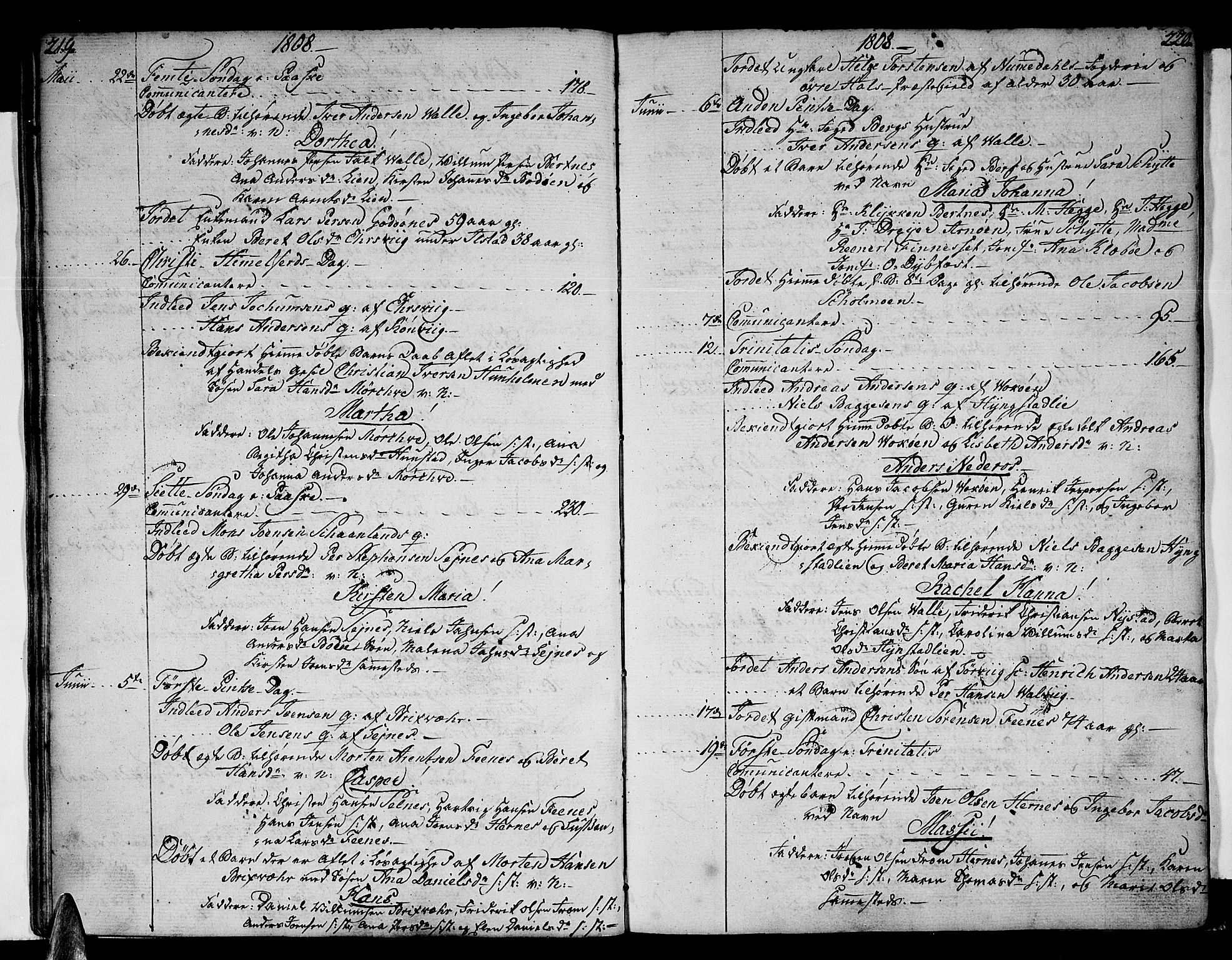 Ministerialprotokoller, klokkerbøker og fødselsregistre - Nordland, AV/SAT-A-1459/801/L0004: Parish register (official) no. 801A04, 1796-1817, p. 219-220