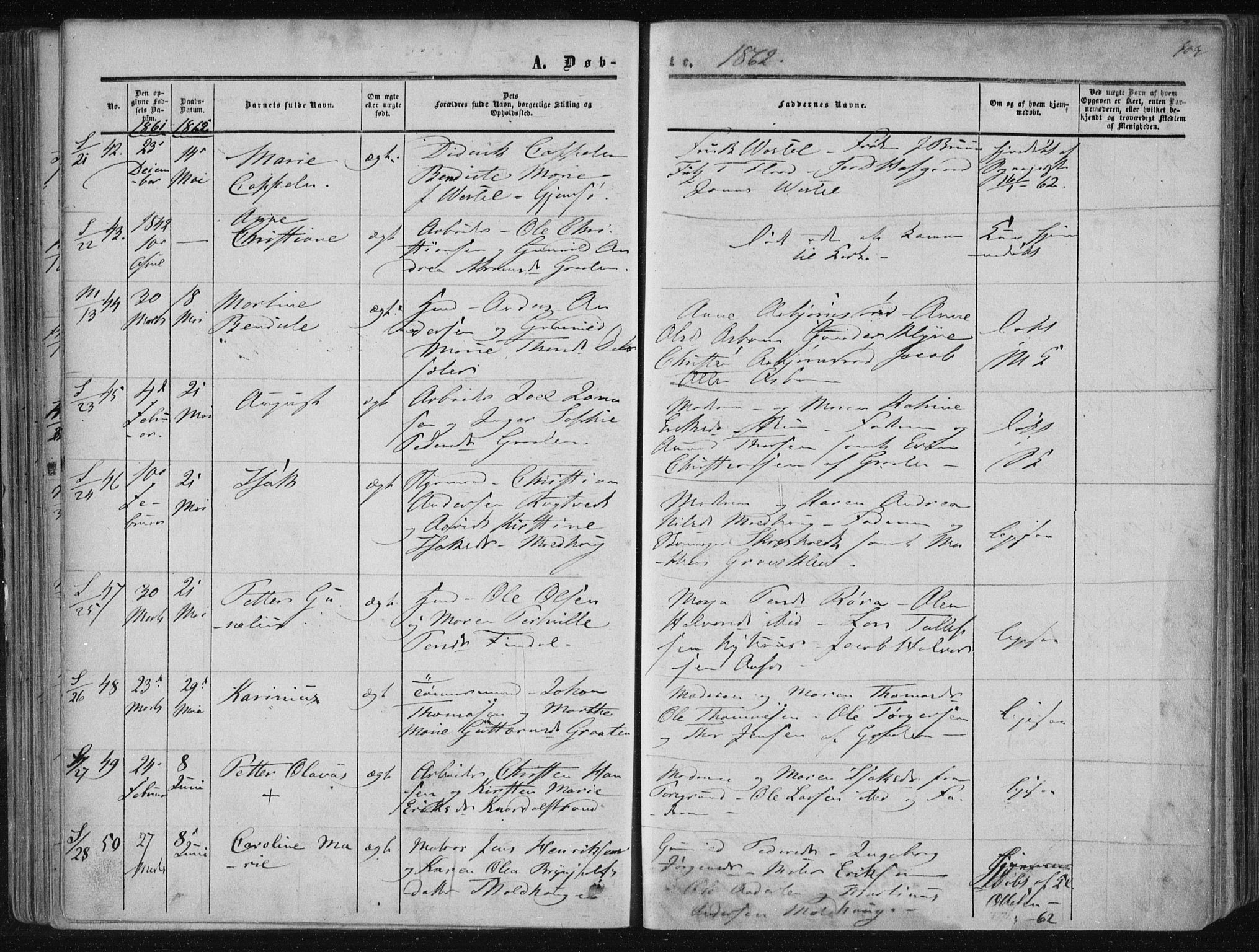 Solum kirkebøker, SAKO/A-306/F/Fa/L0007: Parish register (official) no. I 7, 1856-1864, p. 103