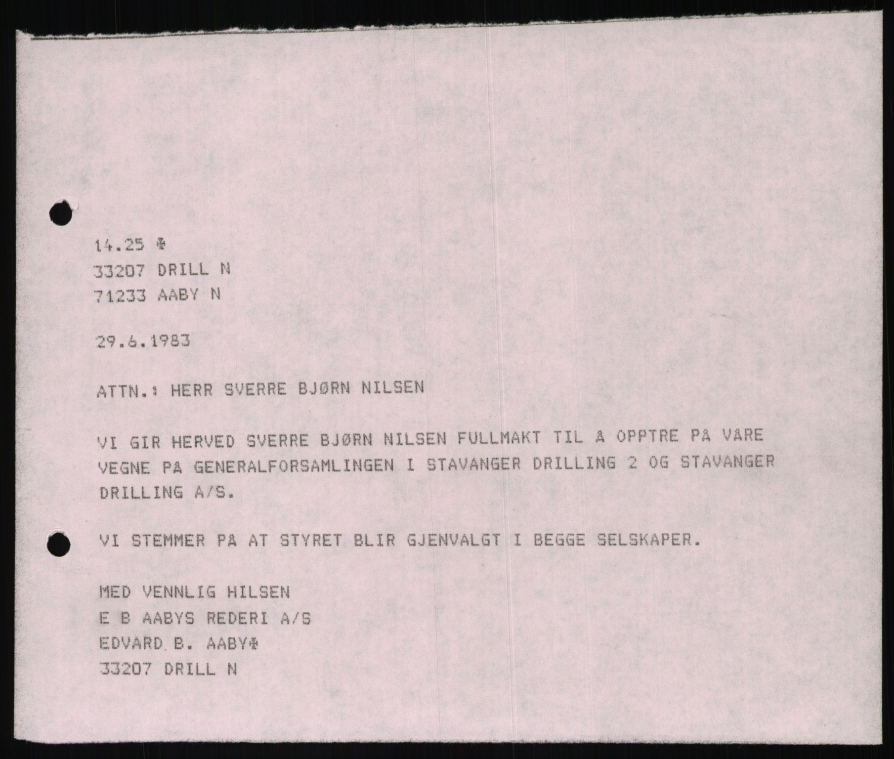 Pa 1503 - Stavanger Drilling AS, AV/SAST-A-101906/D/L0006: Korrespondanse og saksdokumenter, 1974-1984, p. 377