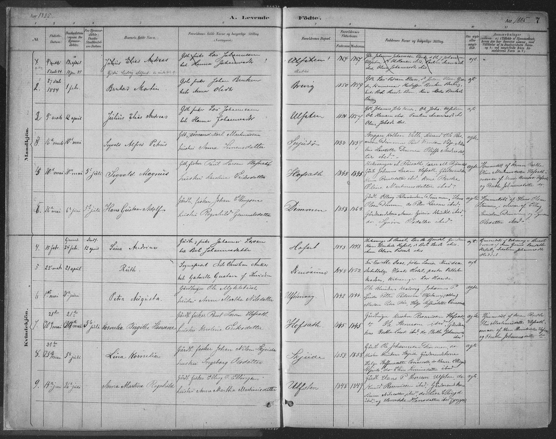 Ministerialprotokoller, klokkerbøker og fødselsregistre - Møre og Romsdal, SAT/A-1454/509/L0106: Parish register (official) no. 509A04, 1883-1922, p. 7