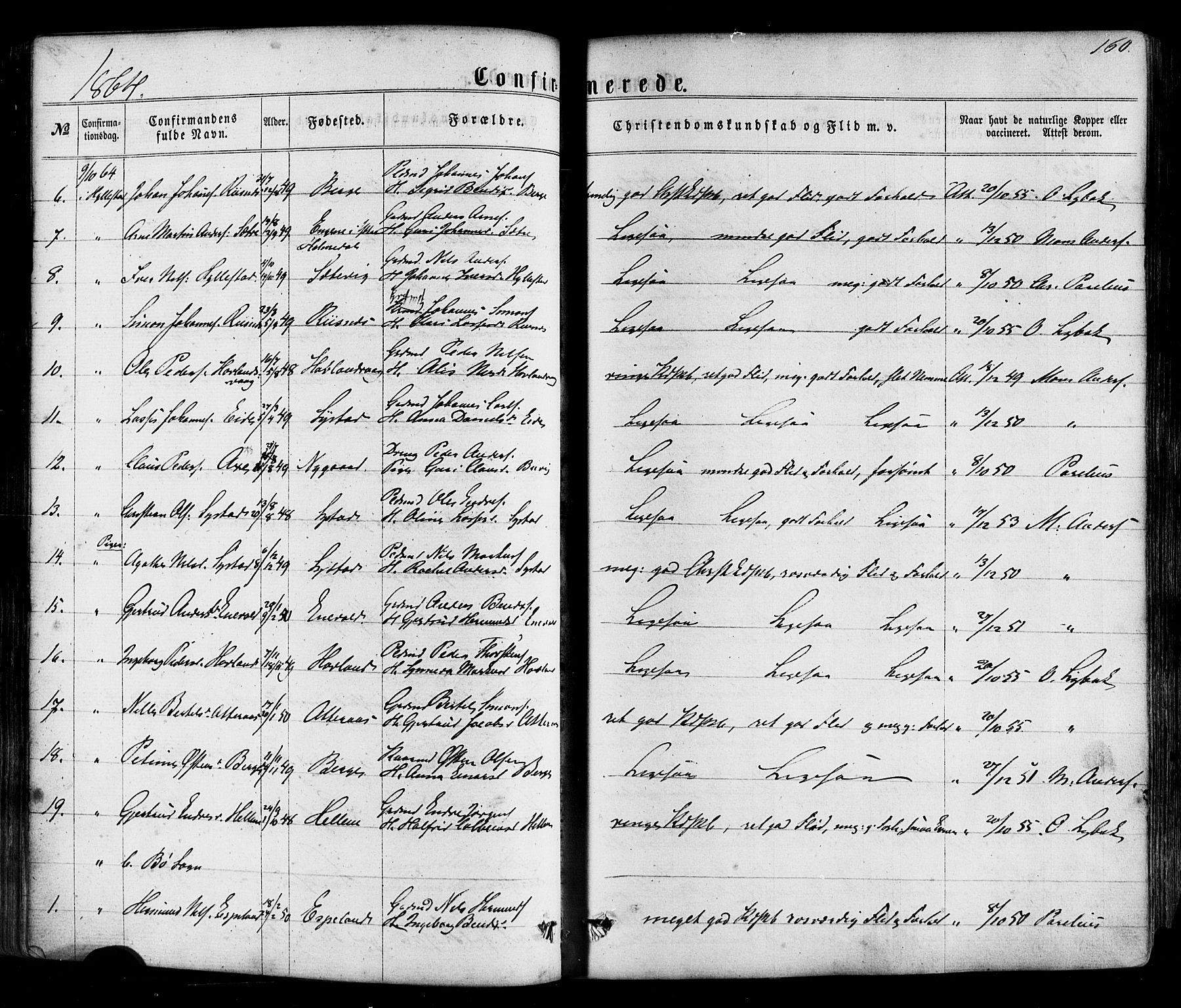 Hyllestad sokneprestembete, AV/SAB-A-80401: Parish register (official) no. A 1, 1861-1886, p. 160