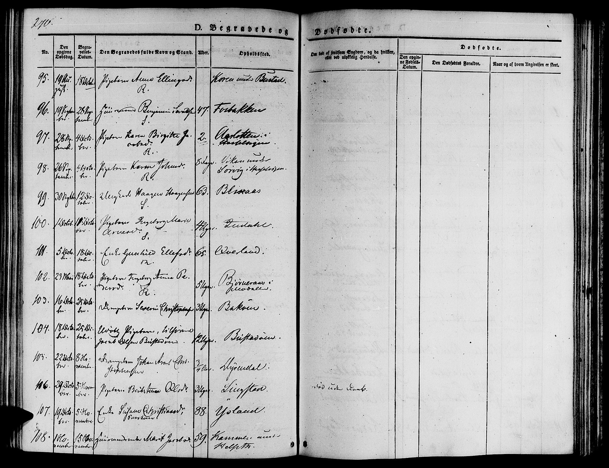 Ministerialprotokoller, klokkerbøker og fødselsregistre - Sør-Trøndelag, SAT/A-1456/646/L0610: Parish register (official) no. 646A08, 1837-1847, p. 270