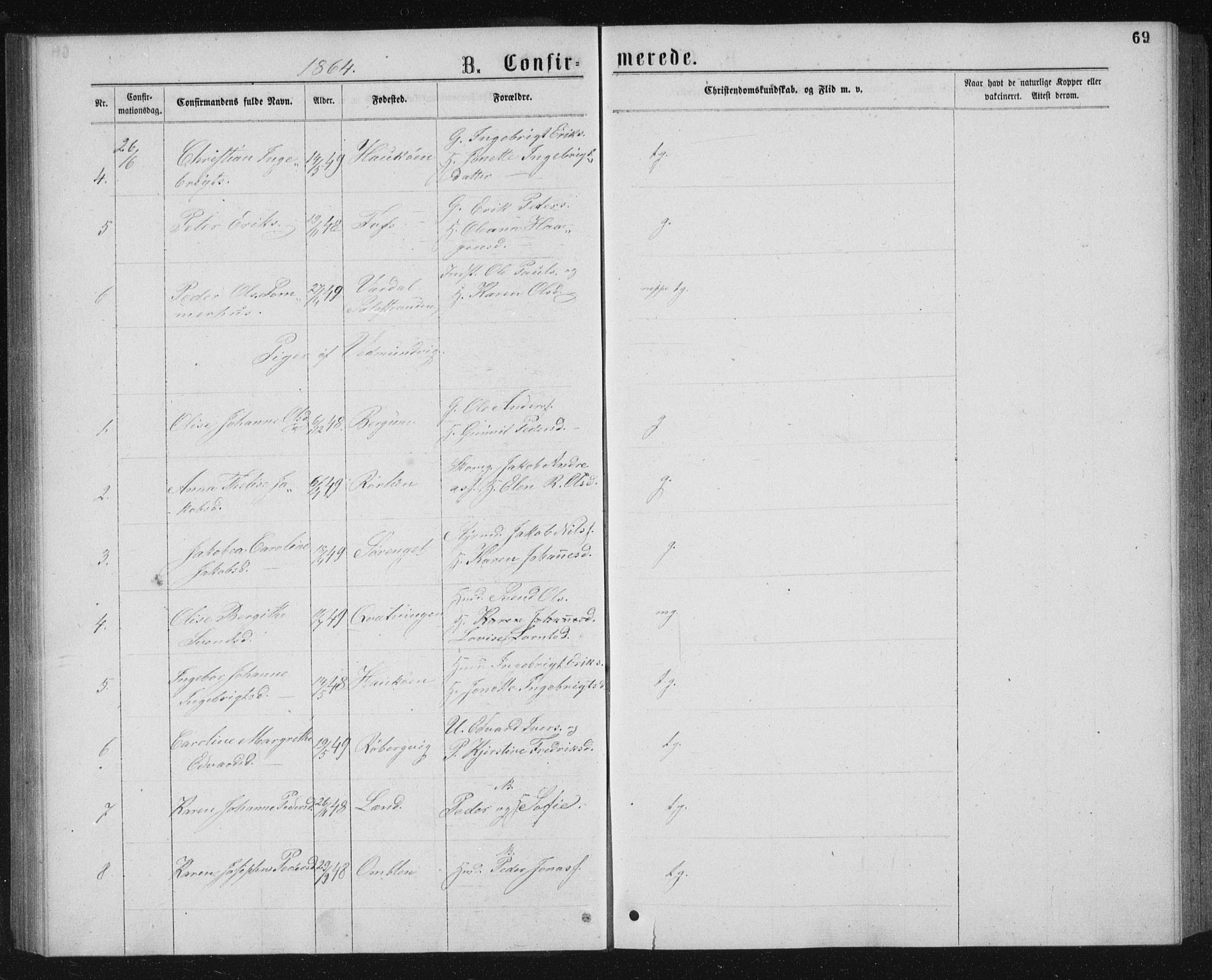 Ministerialprotokoller, klokkerbøker og fødselsregistre - Nord-Trøndelag, AV/SAT-A-1458/768/L0567: Parish register (official) no. 768A02, 1837-1865, p. 69