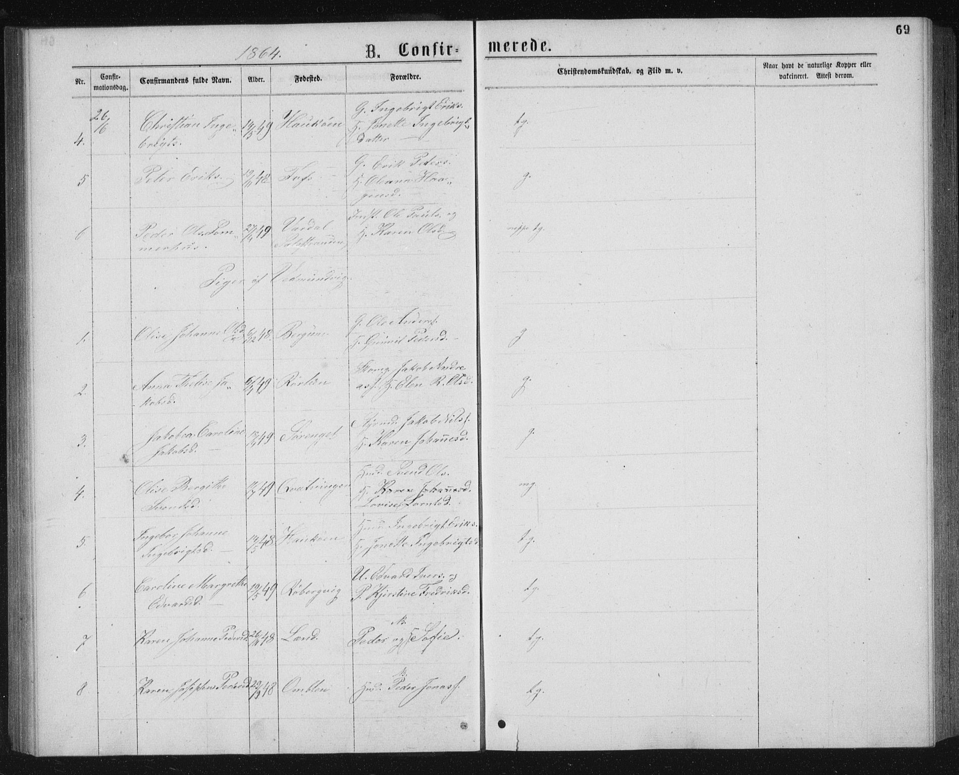 Ministerialprotokoller, klokkerbøker og fødselsregistre - Nord-Trøndelag, AV/SAT-A-1458/768/L0567: Parish register (official) no. 768A02, 1837-1865, p. 69