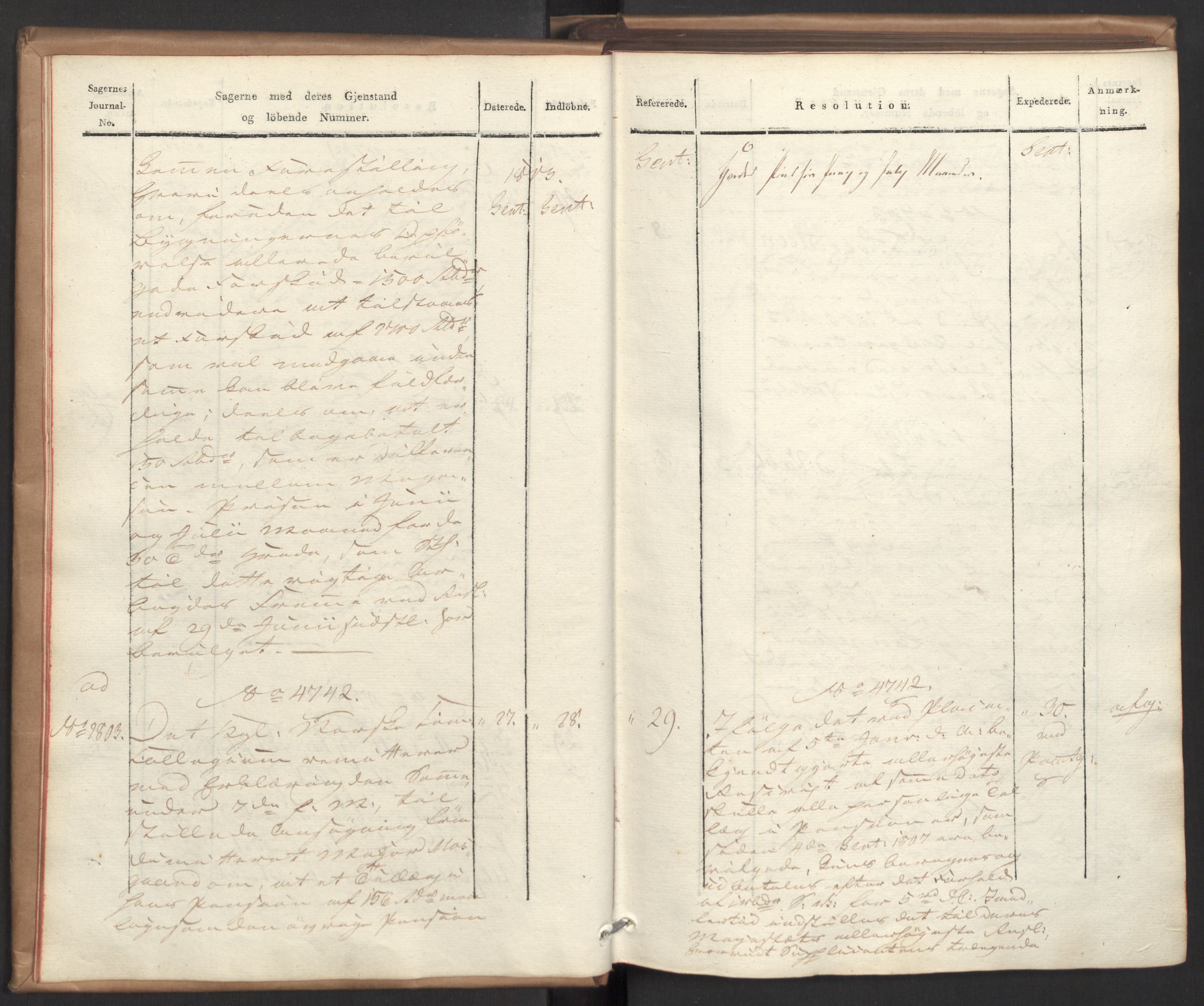 Stattholderembetet 1810-1814, 2. kontor (Kontor B), AV/RA-EA-5432/Ab/L0008: Referatprotokoll,  j.nr. 3043-3538,  l.nr. 4732-5314, 1813, p. 8