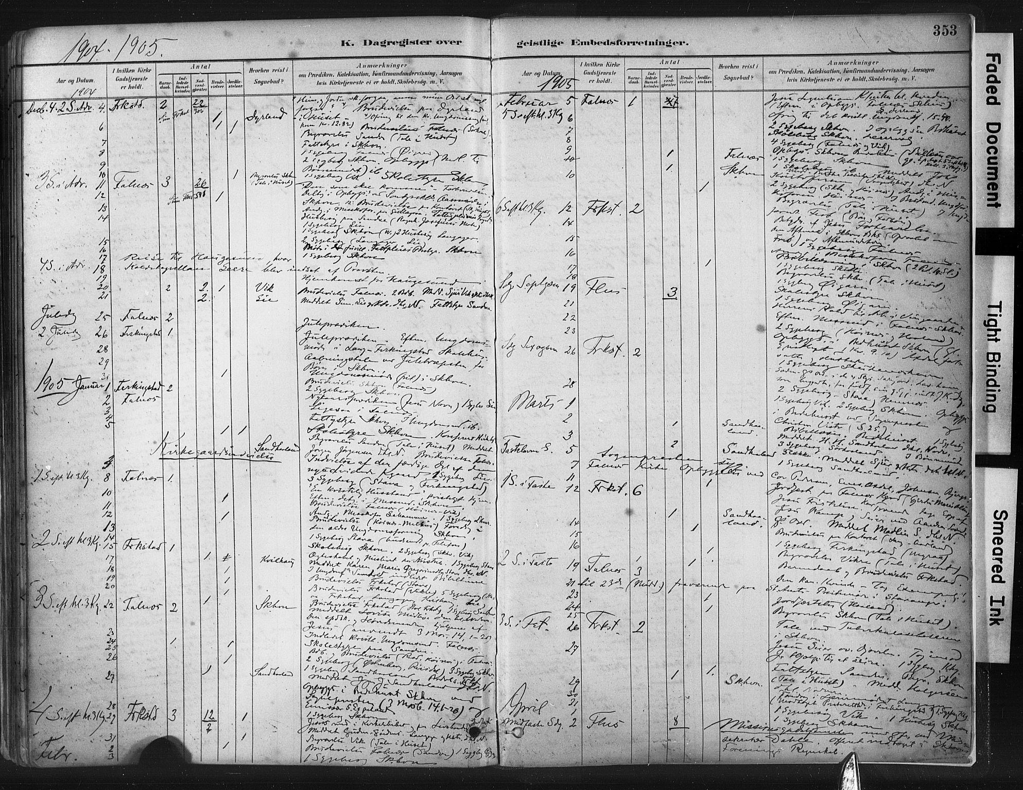 Skudenes sokneprestkontor, SAST/A -101849/H/Ha/Haa/L0009: Parish register (official) no. A 6, 1882-1912, p. 353