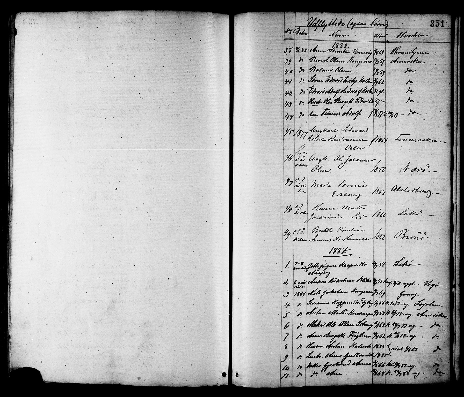 Ministerialprotokoller, klokkerbøker og fødselsregistre - Nord-Trøndelag, SAT/A-1458/780/L0642: Parish register (official) no. 780A07 /1, 1874-1885, p. 351