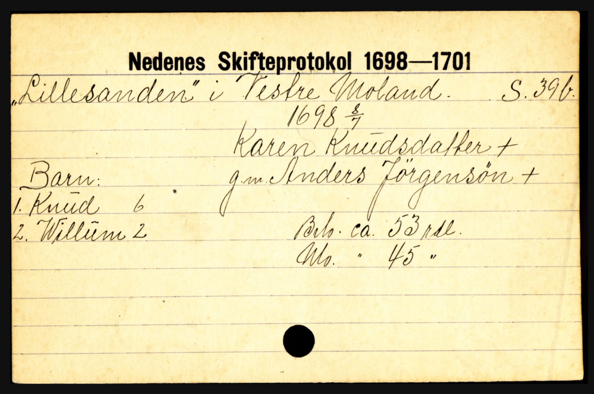 Nedenes sorenskriveri før 1824, AV/SAK-1221-0007/H, p. 17647