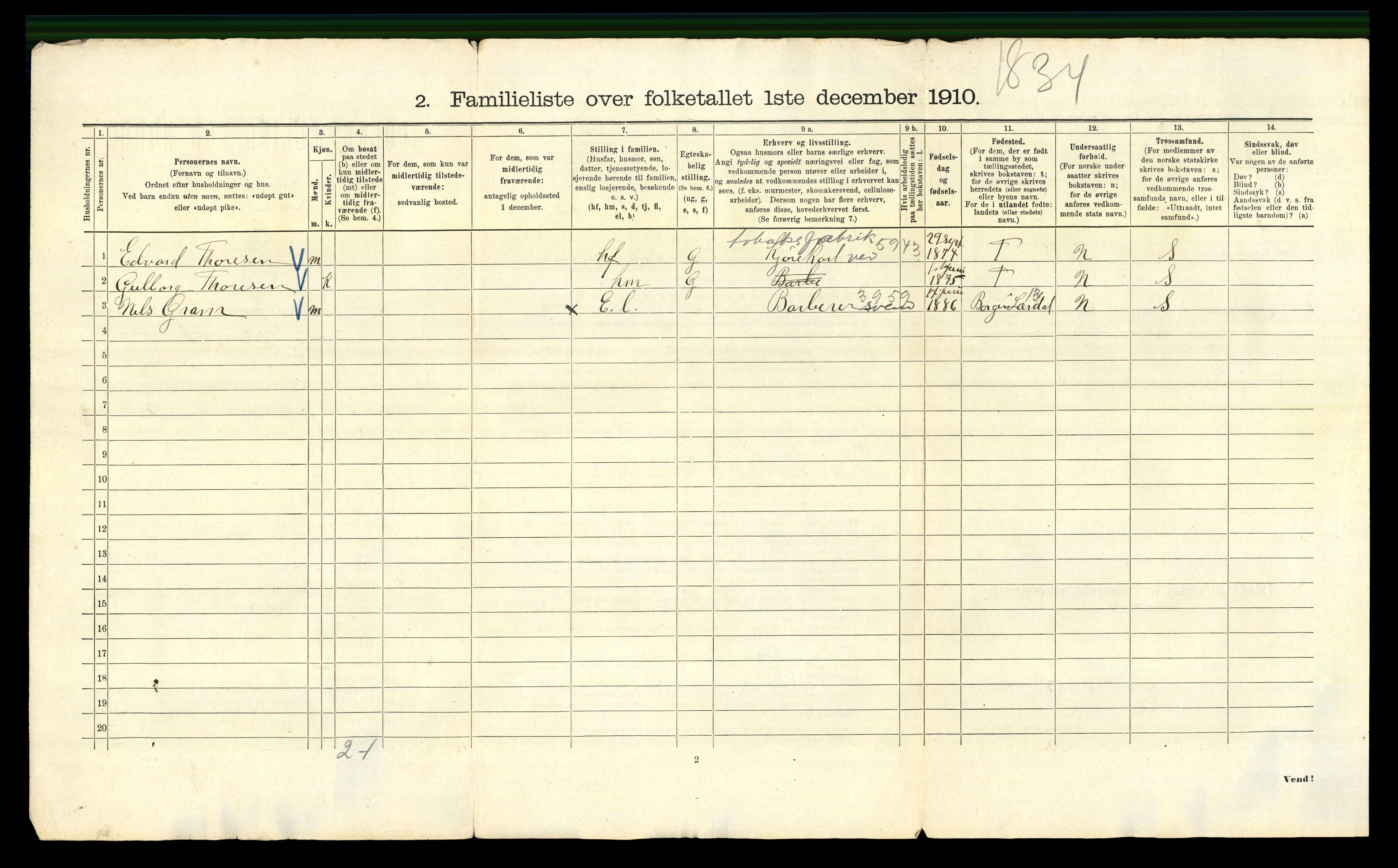 RA, 1910 census for Kristiania, 1910, p. 121304