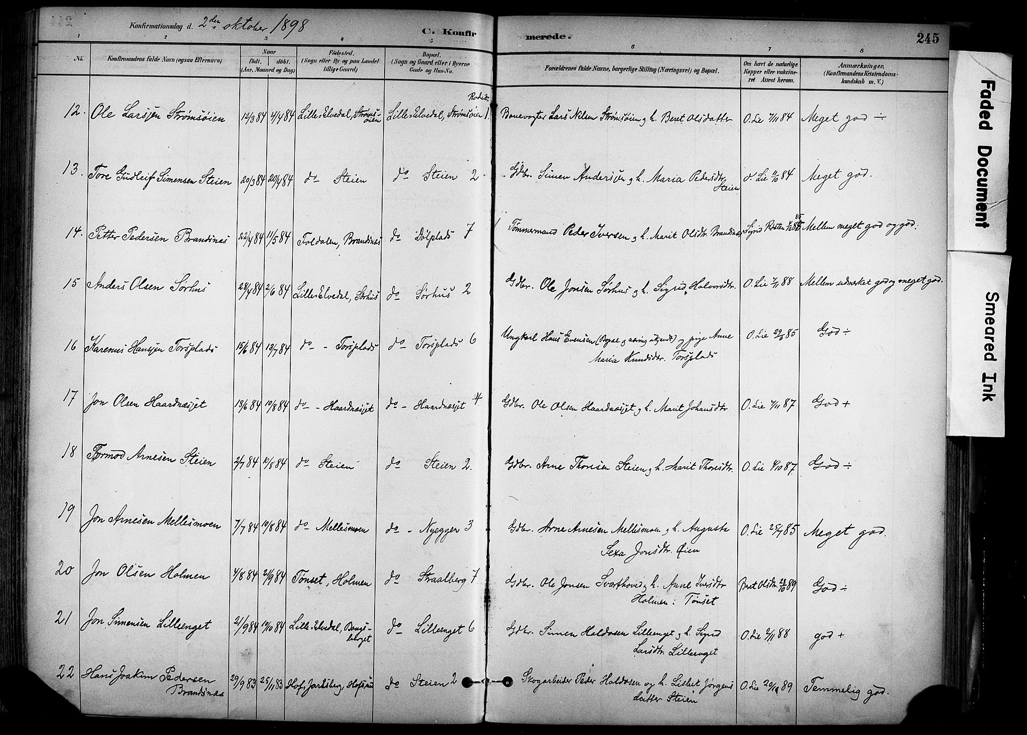 Alvdal prestekontor, AV/SAH-PREST-060/H/Ha/Haa/L0002: Parish register (official) no. 2, 1883-1906, p. 245