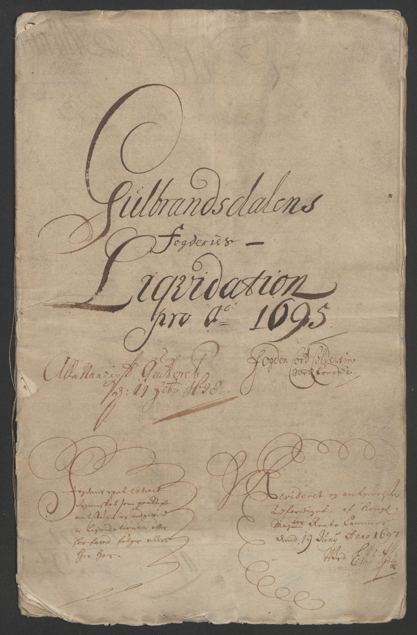 Rentekammeret inntil 1814, Reviderte regnskaper, Fogderegnskap, RA/EA-4092/R17/L1169: Fogderegnskap Gudbrandsdal, 1695, p. 3
