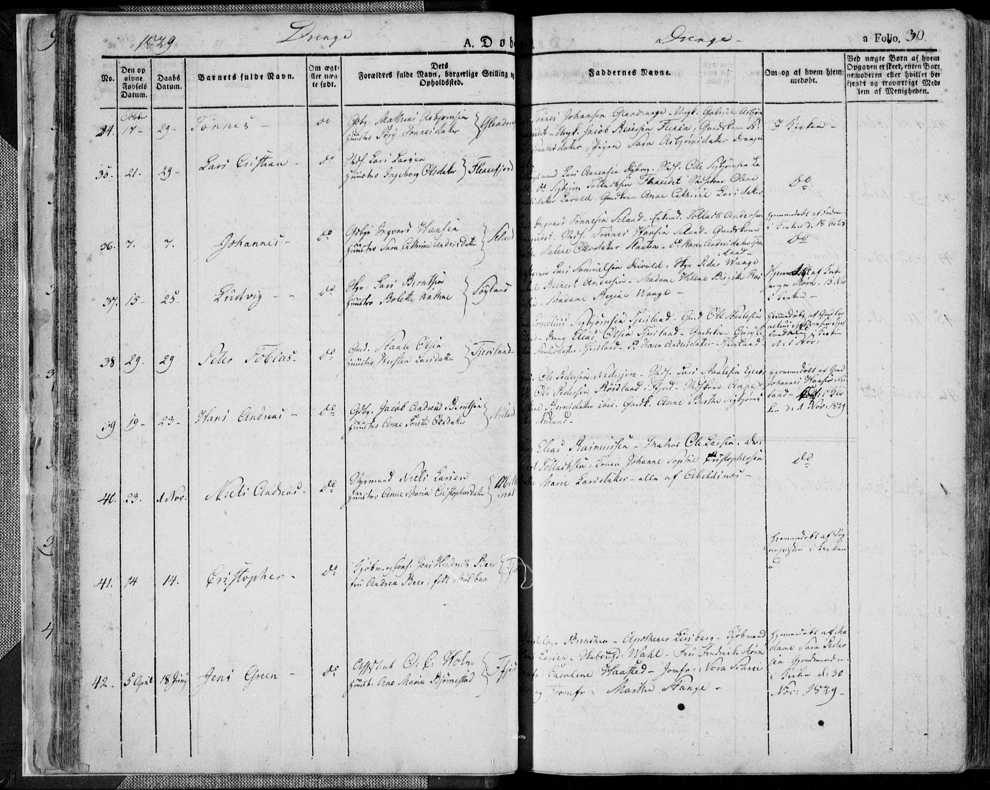 Flekkefjord sokneprestkontor, AV/SAK-1111-0012/F/Fa/Fac/L0003: Parish register (official) no. A 3, 1826-1841, p. 30