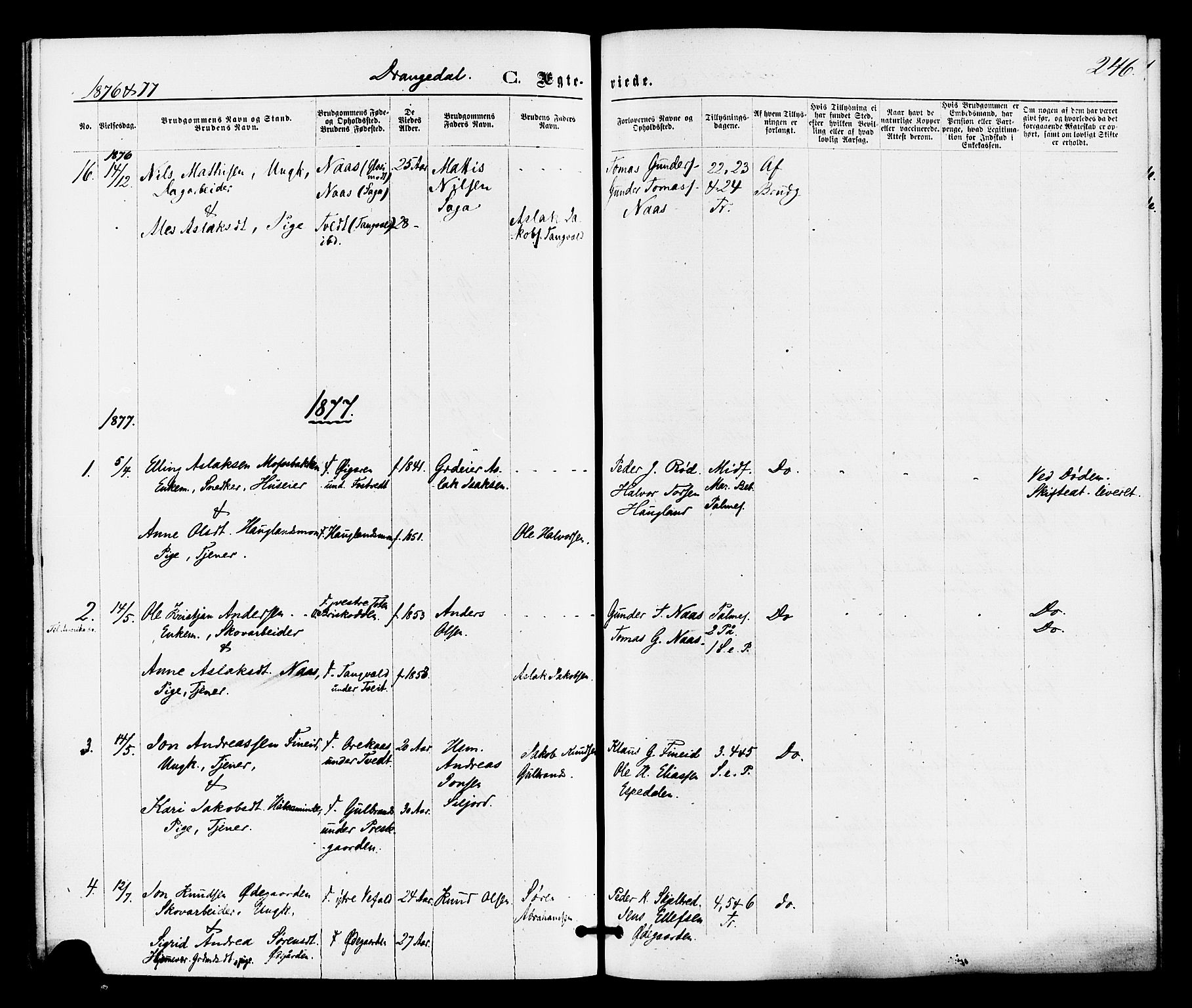 Drangedal kirkebøker, SAKO/A-258/F/Fa/L0009: Parish register (official) no. 9 /1, 1872-1884, p. 246