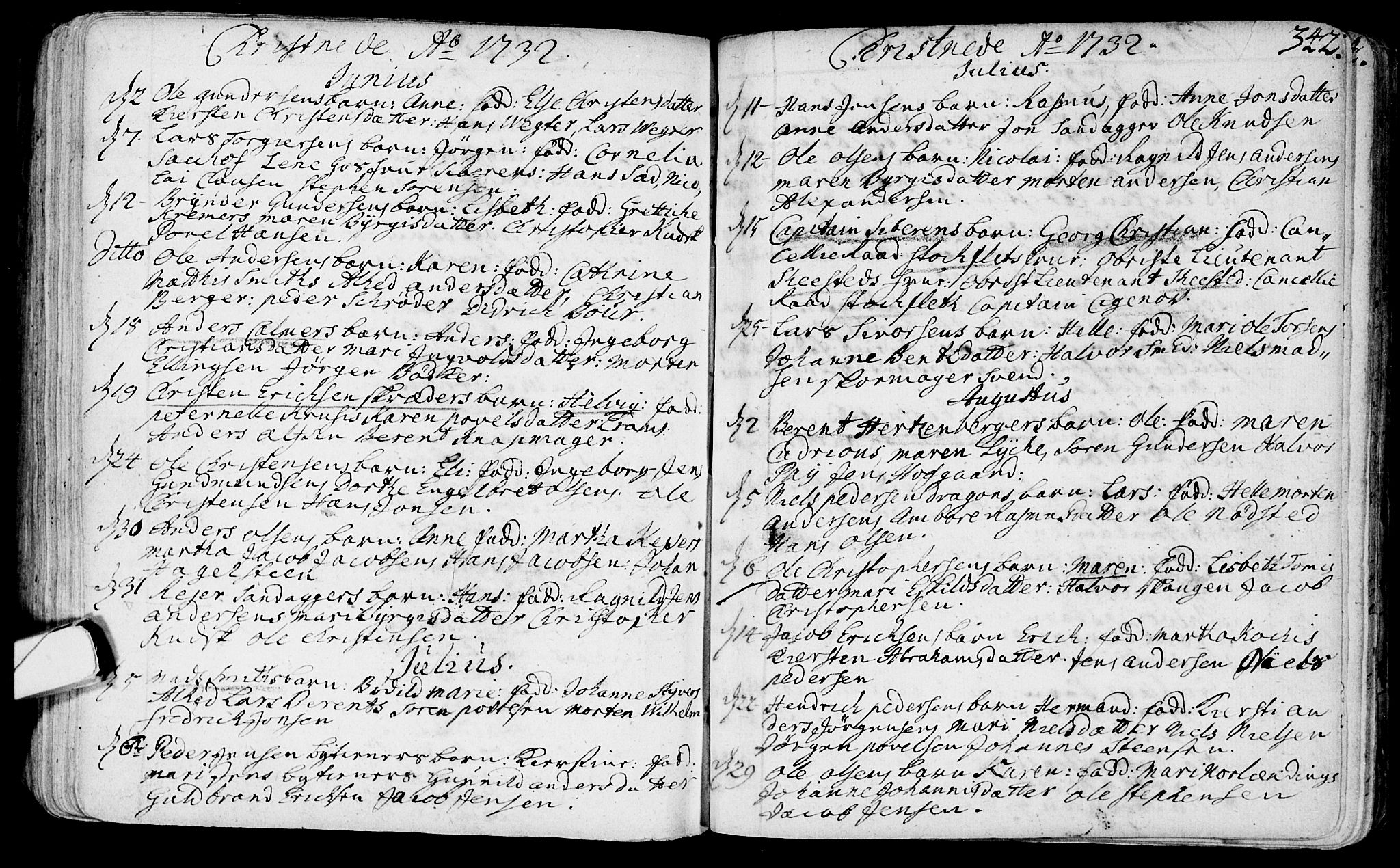 Bragernes kirkebøker, SAKO/A-6/F/Fa/L0003: Parish register (official) no. I 3, 1706-1734, p. 342