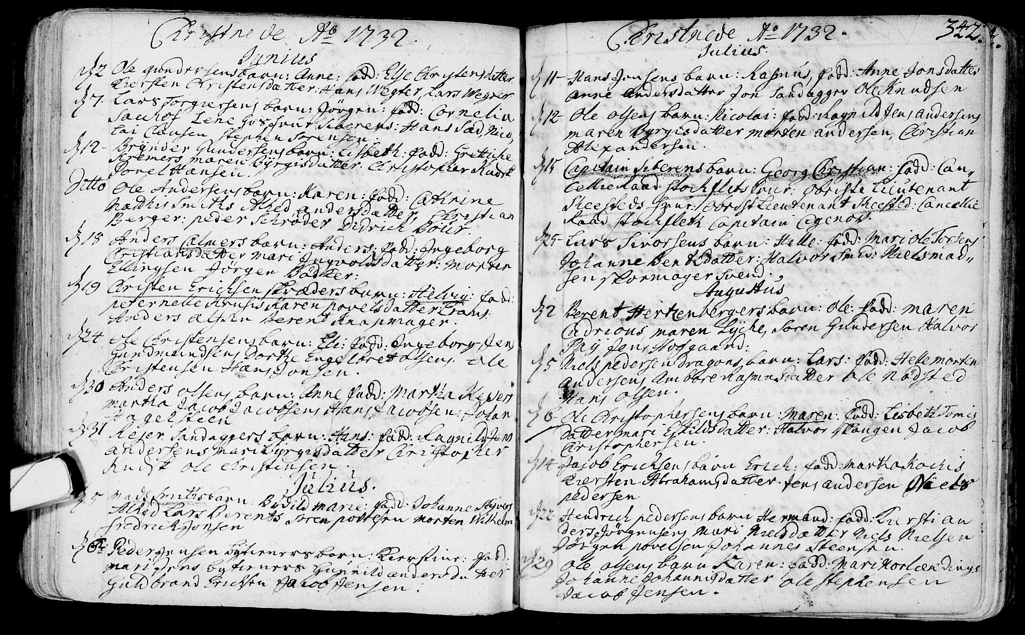 Bragernes kirkebøker, AV/SAKO-A-6/F/Fa/L0003: Parish register (official) no. I 3, 1706-1734, p. 342