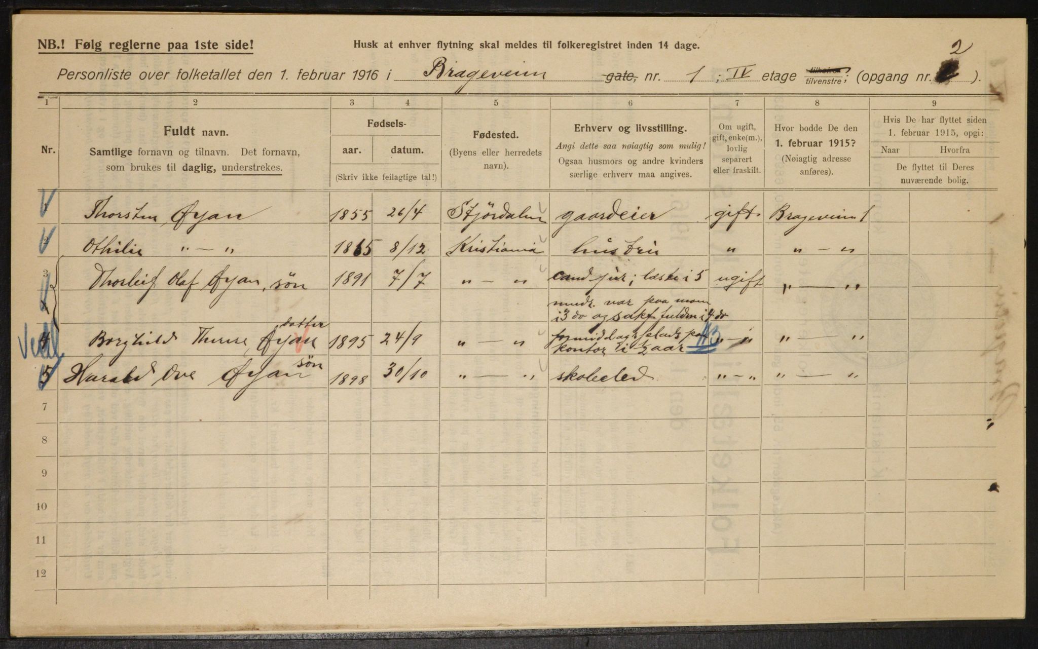 OBA, Municipal Census 1916 for Kristiania, 1916, p. 8130