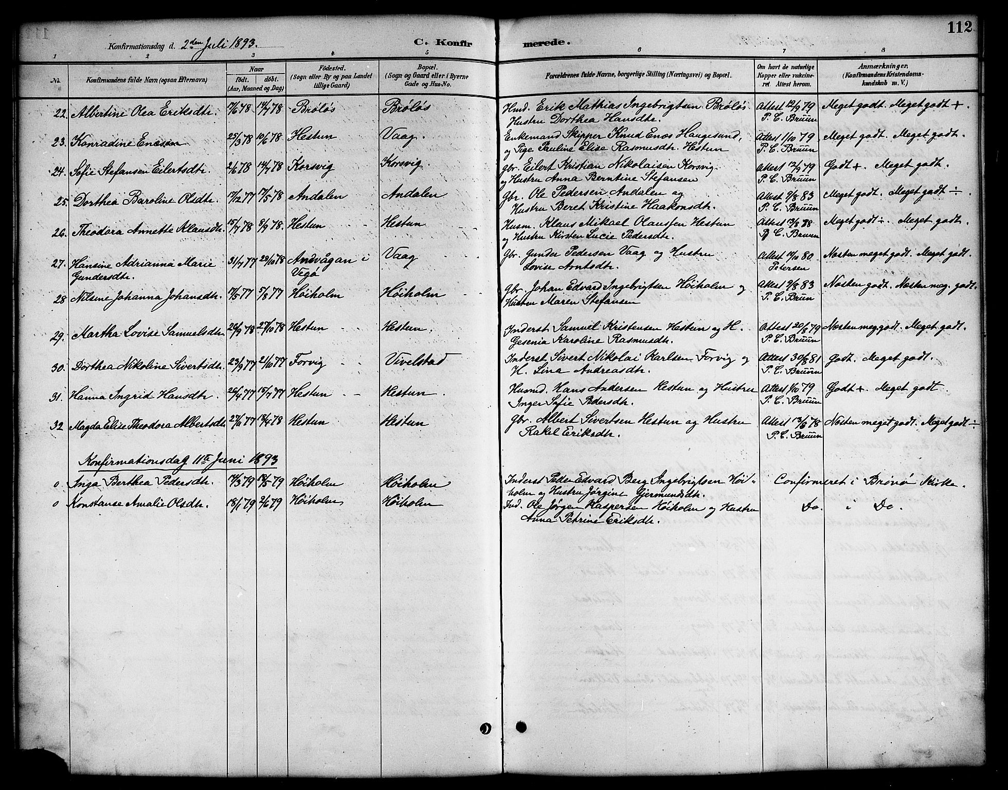 Ministerialprotokoller, klokkerbøker og fødselsregistre - Nordland, SAT/A-1459/819/L0277: Parish register (copy) no. 819C03, 1888-1917, p. 112