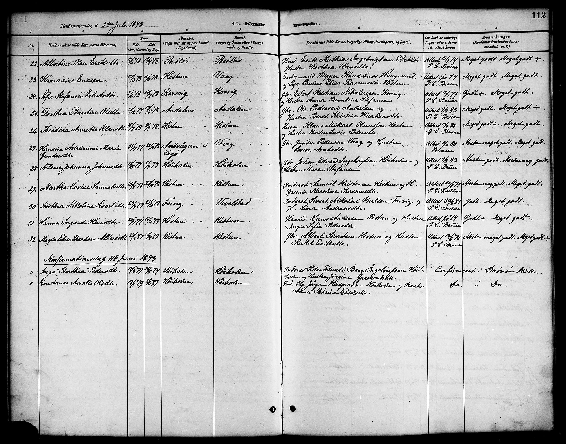 Ministerialprotokoller, klokkerbøker og fødselsregistre - Nordland, AV/SAT-A-1459/819/L0277: Parish register (copy) no. 819C03, 1888-1917, p. 112