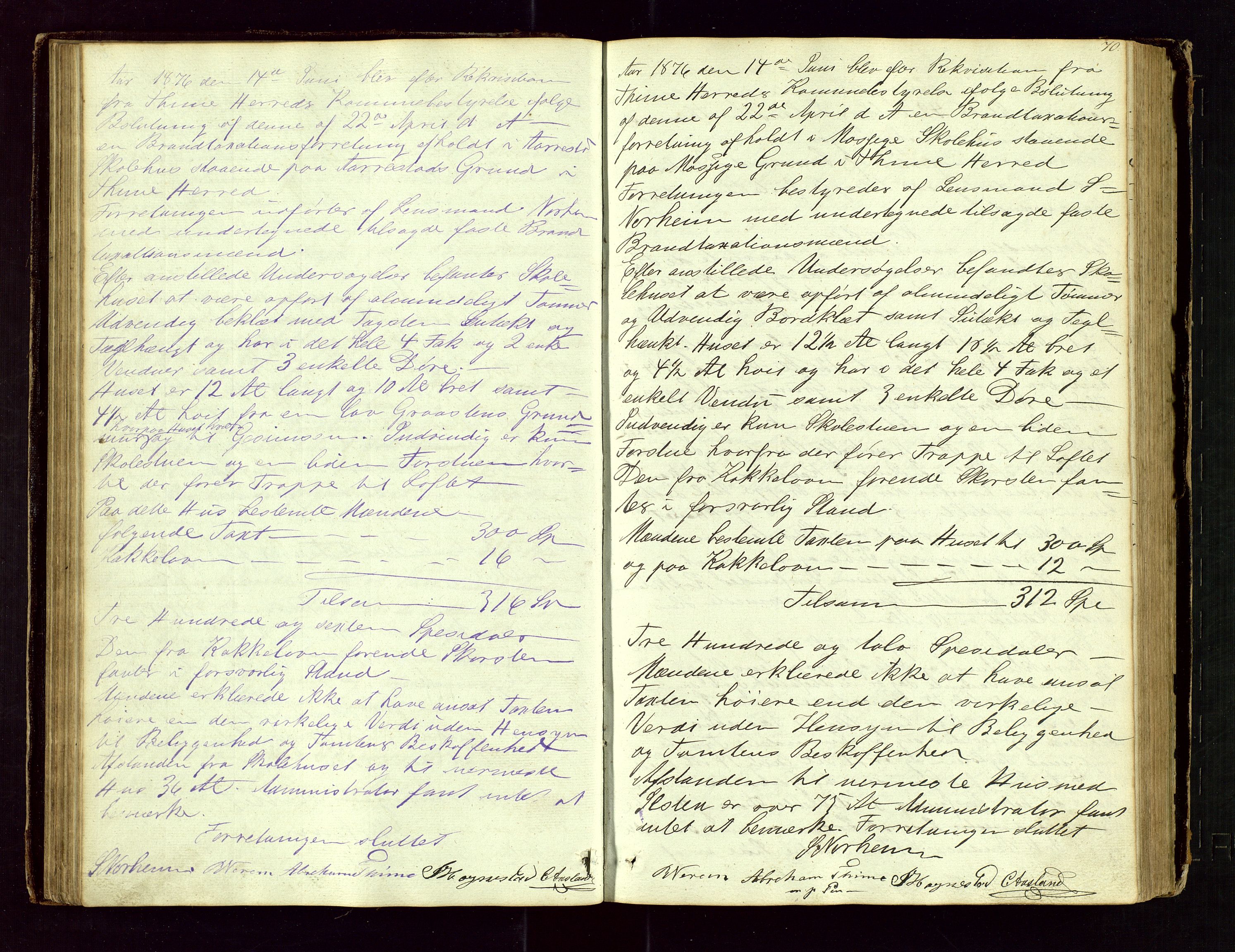 Time lensmannskontor, AV/SAST-A-100420/Goa/L0001: "Brandtaxations-Protocol for Houglands Thinglaug", 1846-1904, p. 69b-70a