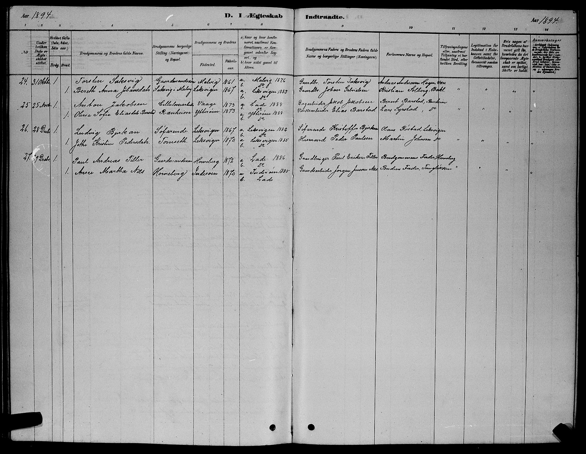 Ministerialprotokoller, klokkerbøker og fødselsregistre - Sør-Trøndelag, AV/SAT-A-1456/606/L0312: Parish register (copy) no. 606C08, 1878-1894