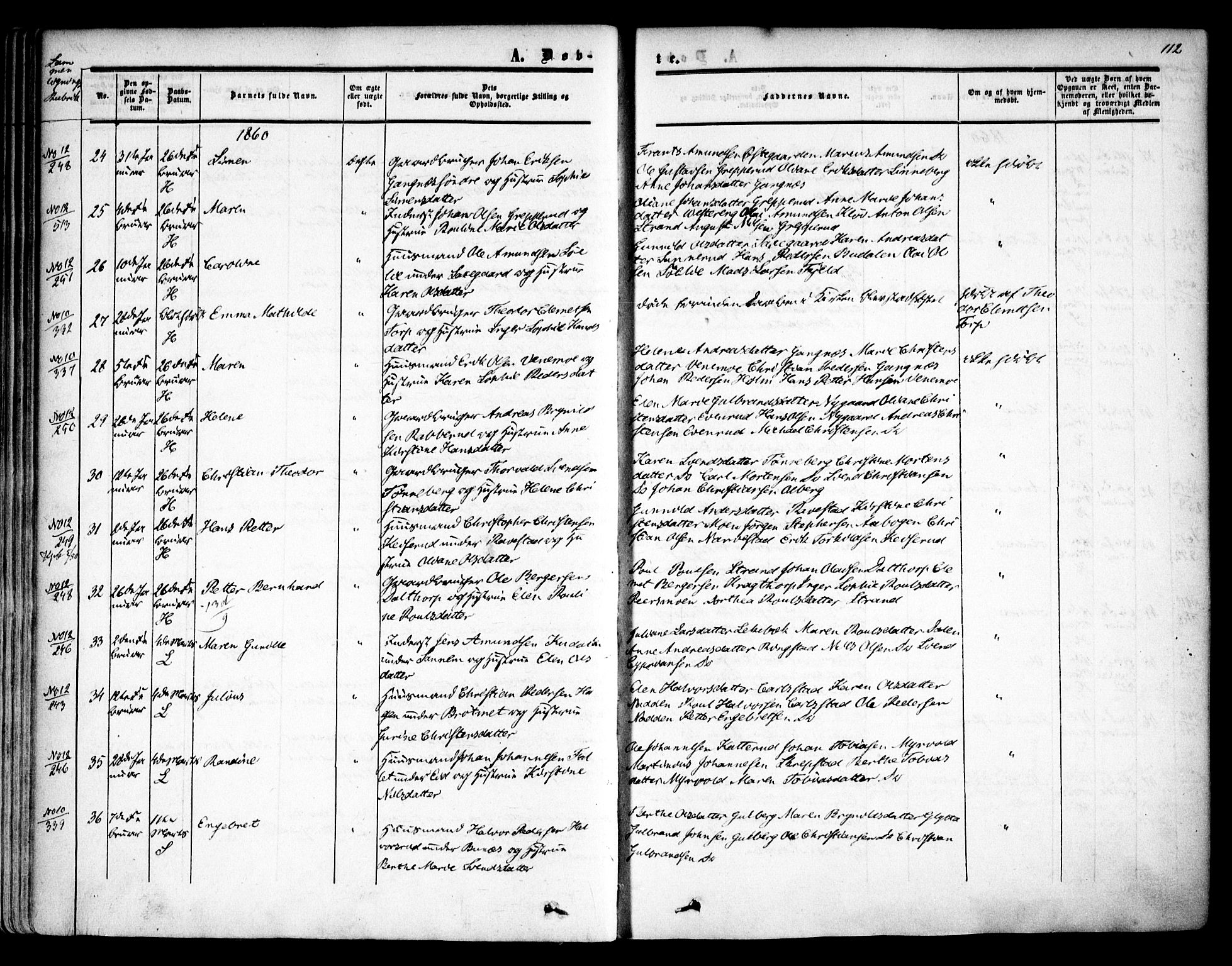 Høland prestekontor Kirkebøker, AV/SAO-A-10346a/F/Fa/L0010: Parish register (official) no. I 10, 1854-1861, p. 112