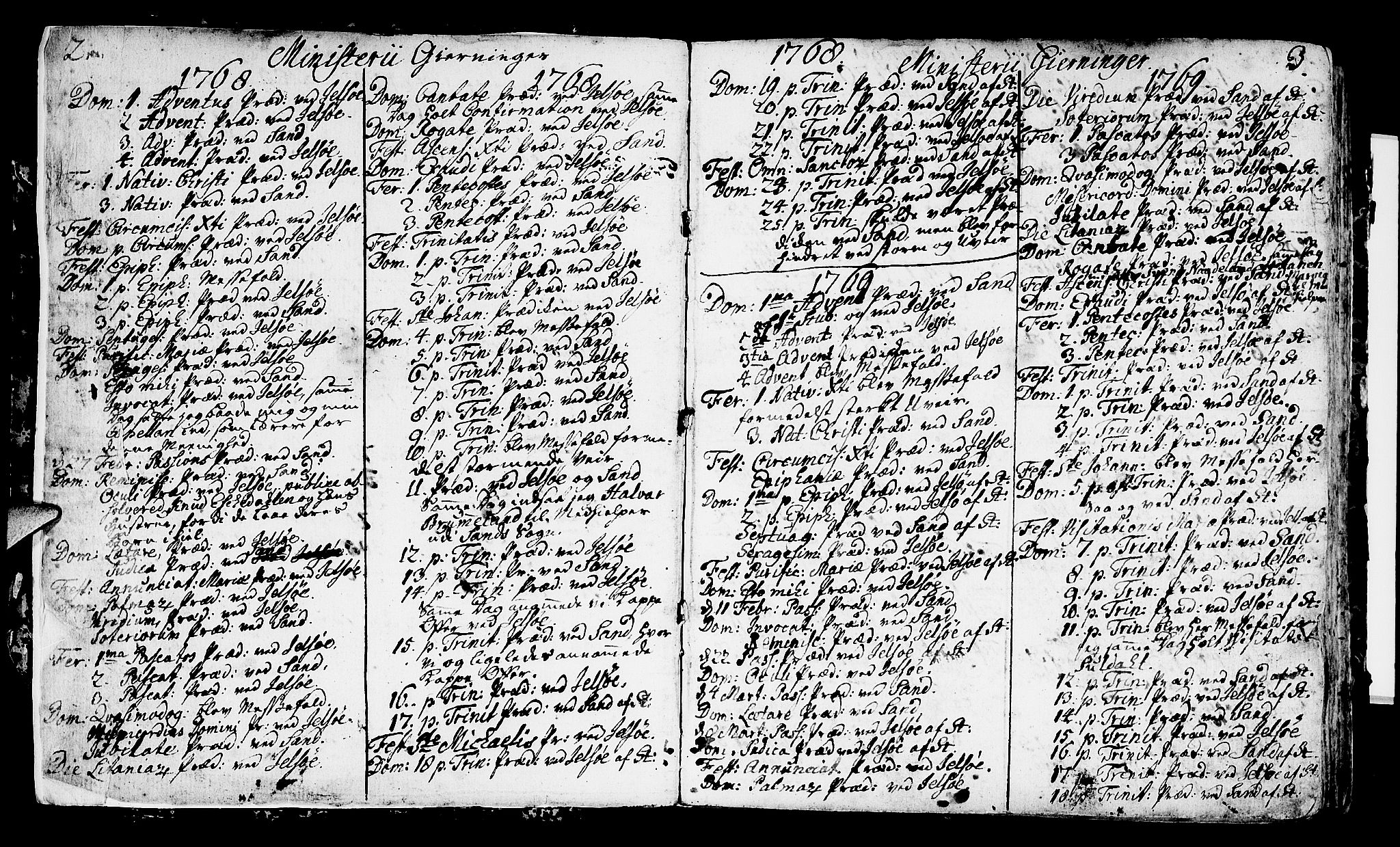 Jelsa sokneprestkontor, SAST/A-101842/01/IV: Parish register (official) no. A 3, 1768-1796, p. 2-3
