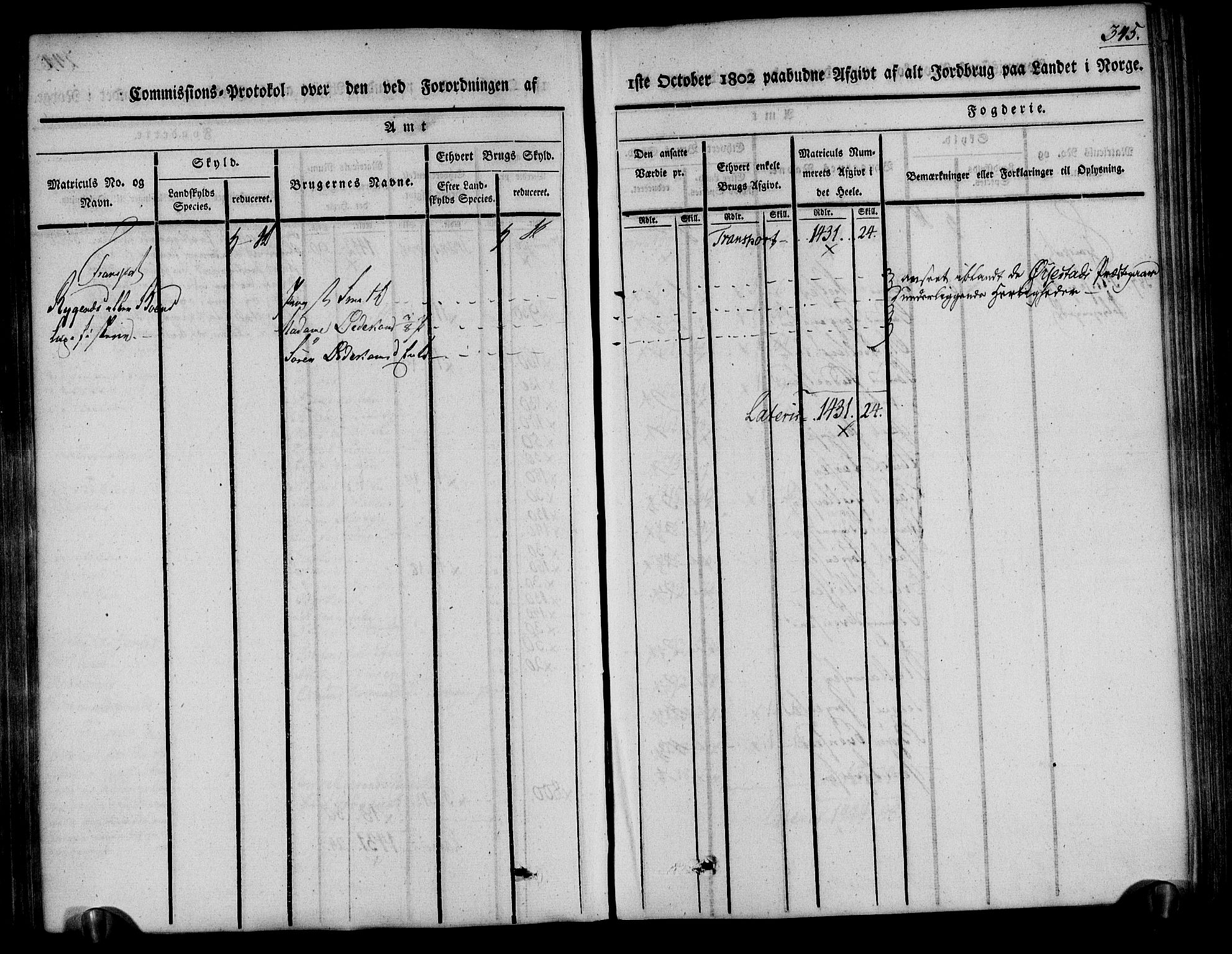 Rentekammeret inntil 1814, Realistisk ordnet avdeling, AV/RA-EA-4070/N/Ne/Nea/L0078: Nedenes fogderi. Kommisjonsprotokoll "Nr. 1", for Sand og Bringsvær skipreider, 1803, p. 341