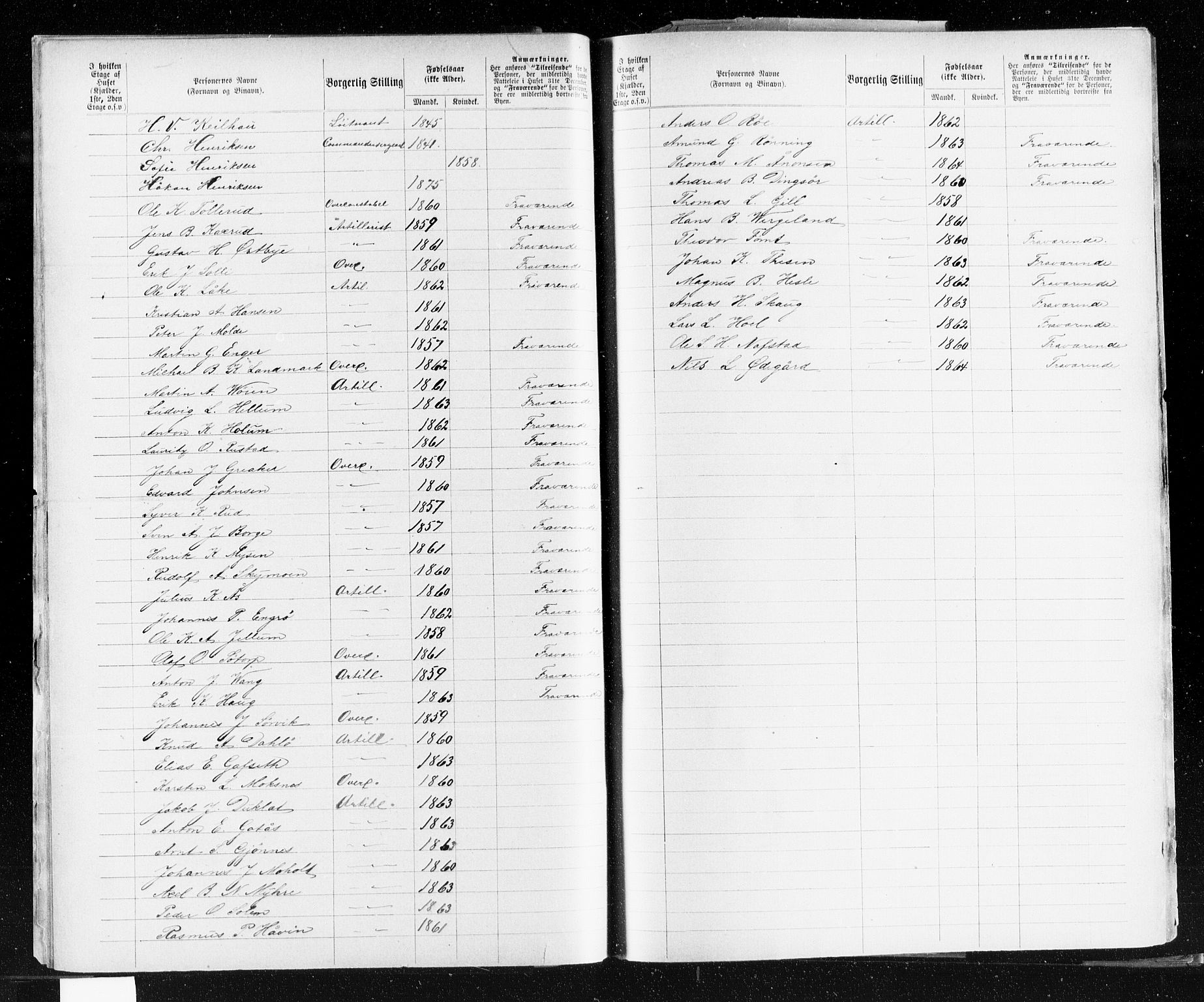 OBA, Municipal Census 1883 for Kristiania, 1883, p. 4274