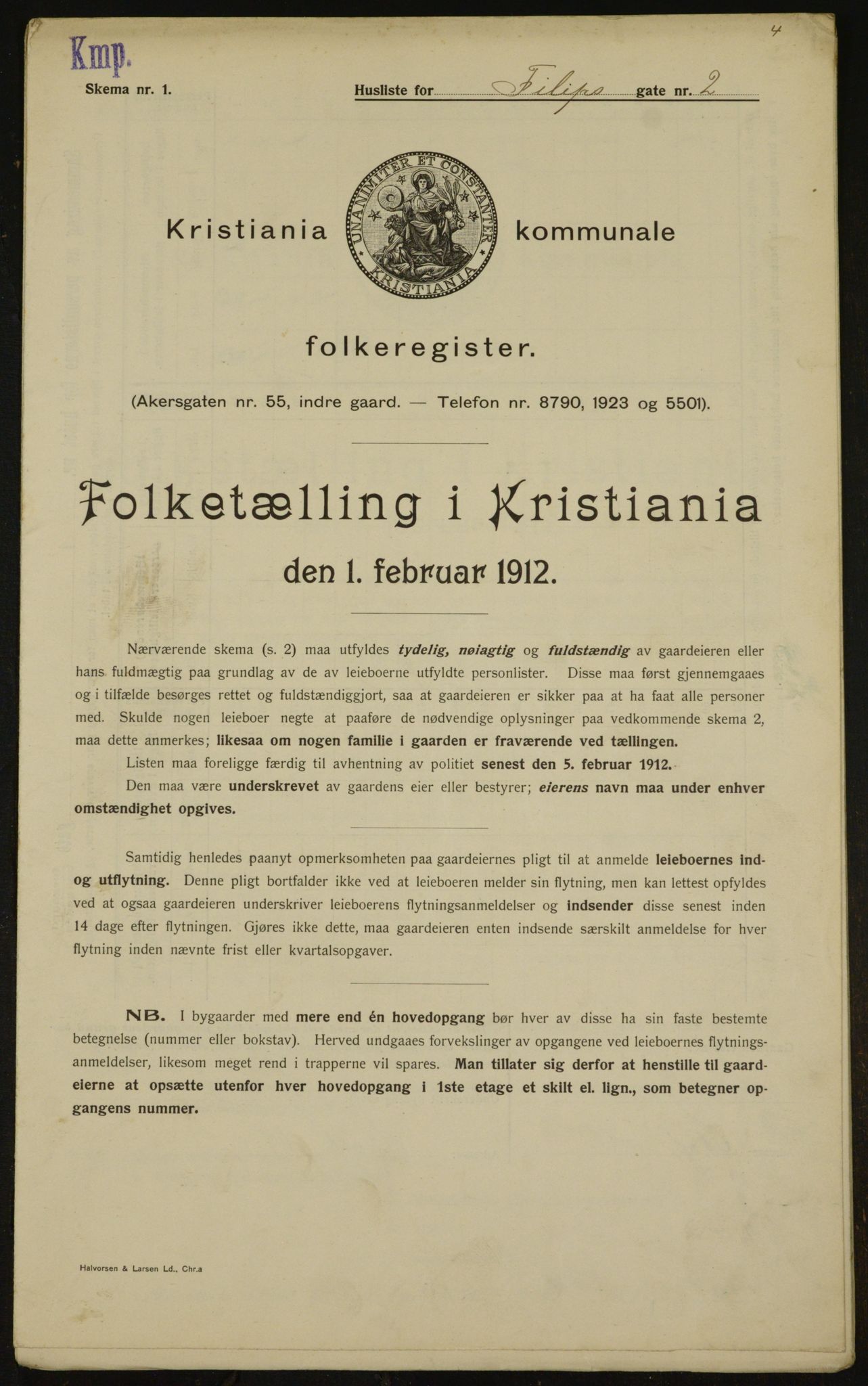 OBA, Municipal Census 1912 for Kristiania, 1912, p. 24190