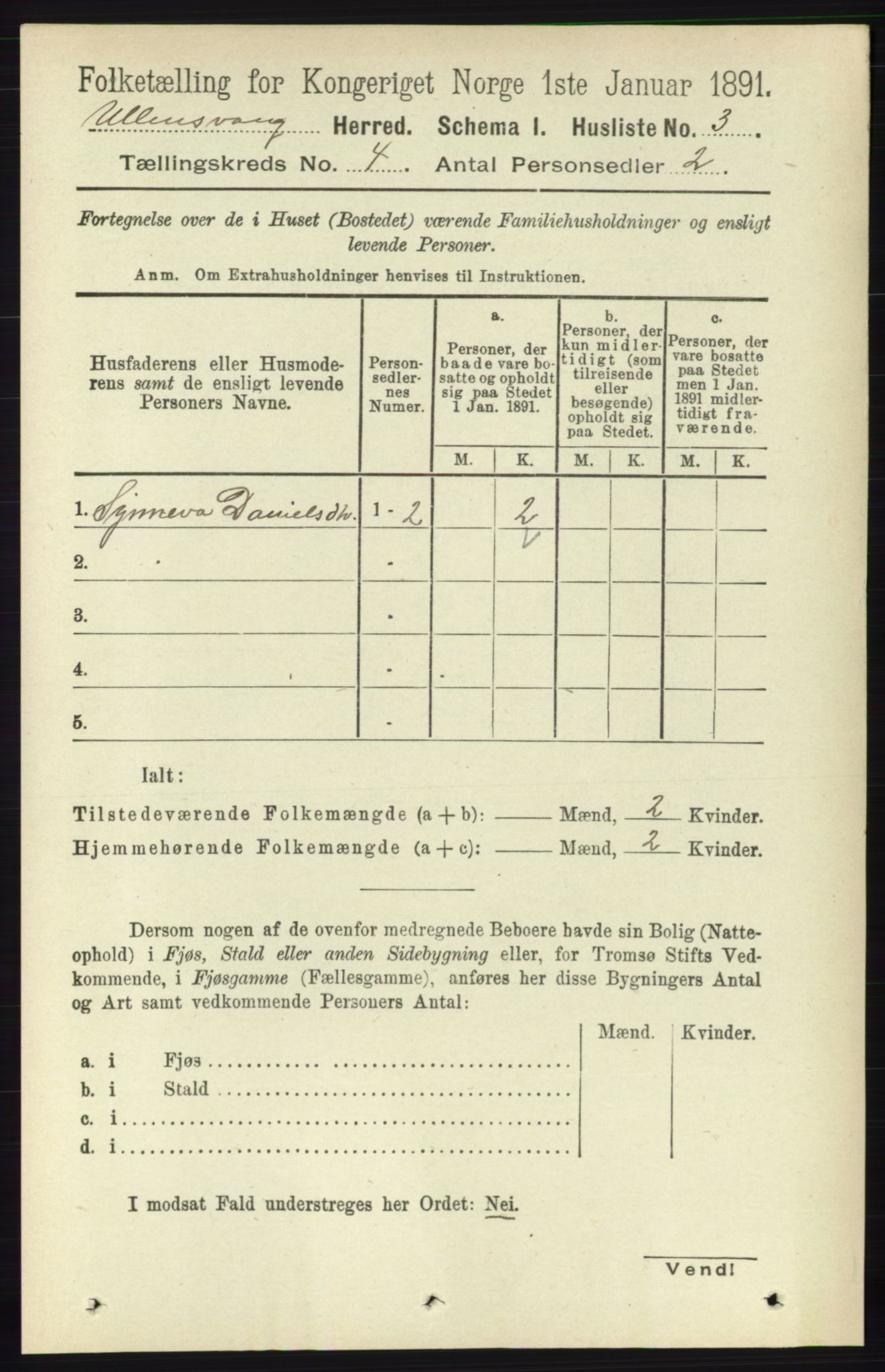 RA, 1891 census for 1230 Ullensvang, 1891, p. 860