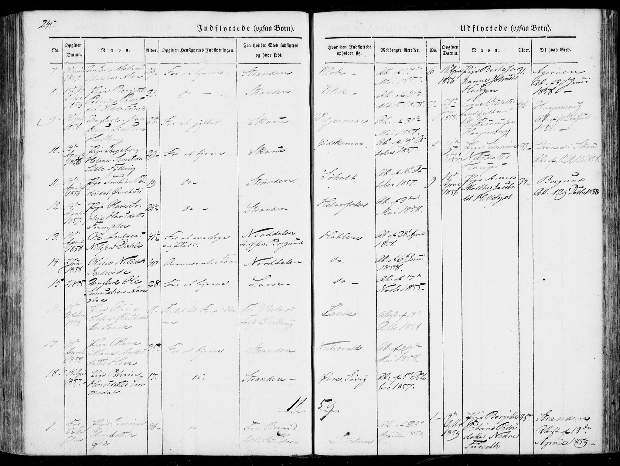 Ministerialprotokoller, klokkerbøker og fødselsregistre - Møre og Romsdal, SAT/A-1454/522/L0313: Parish register (official) no. 522A08, 1852-1862, p. 245